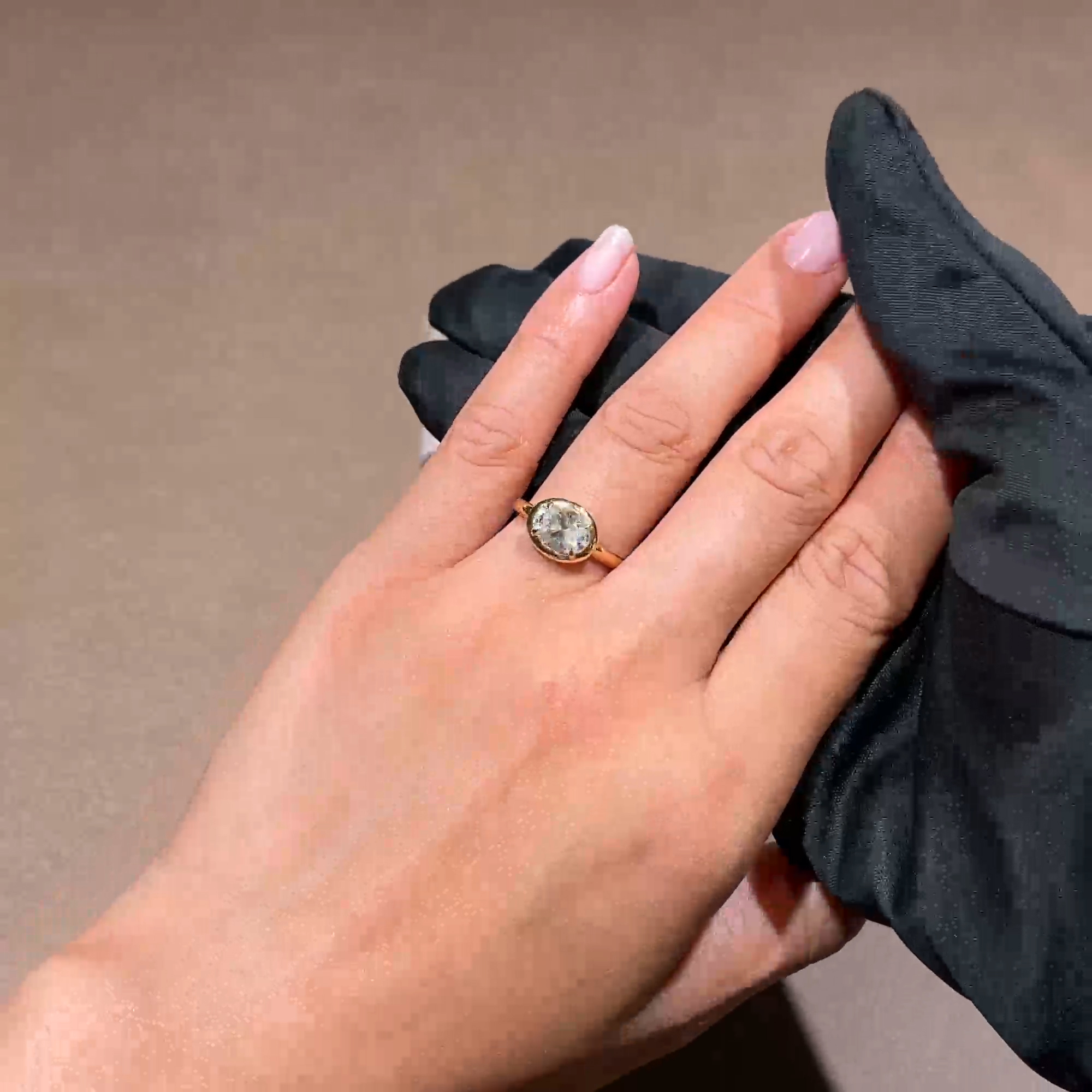 Skimming Stone 1.32ct Oval Cut Diamond Ring in 18ct Yellow Gold