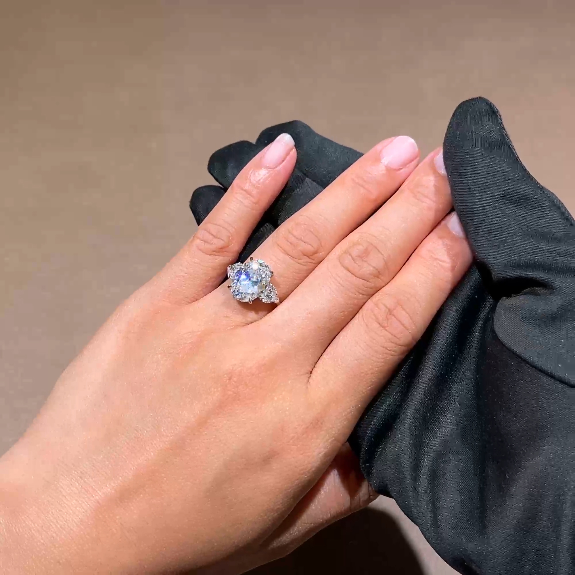 Venus Setting 5.01ct Diamond Three Stone Ring in 18ct Yellow Gold and Platinum