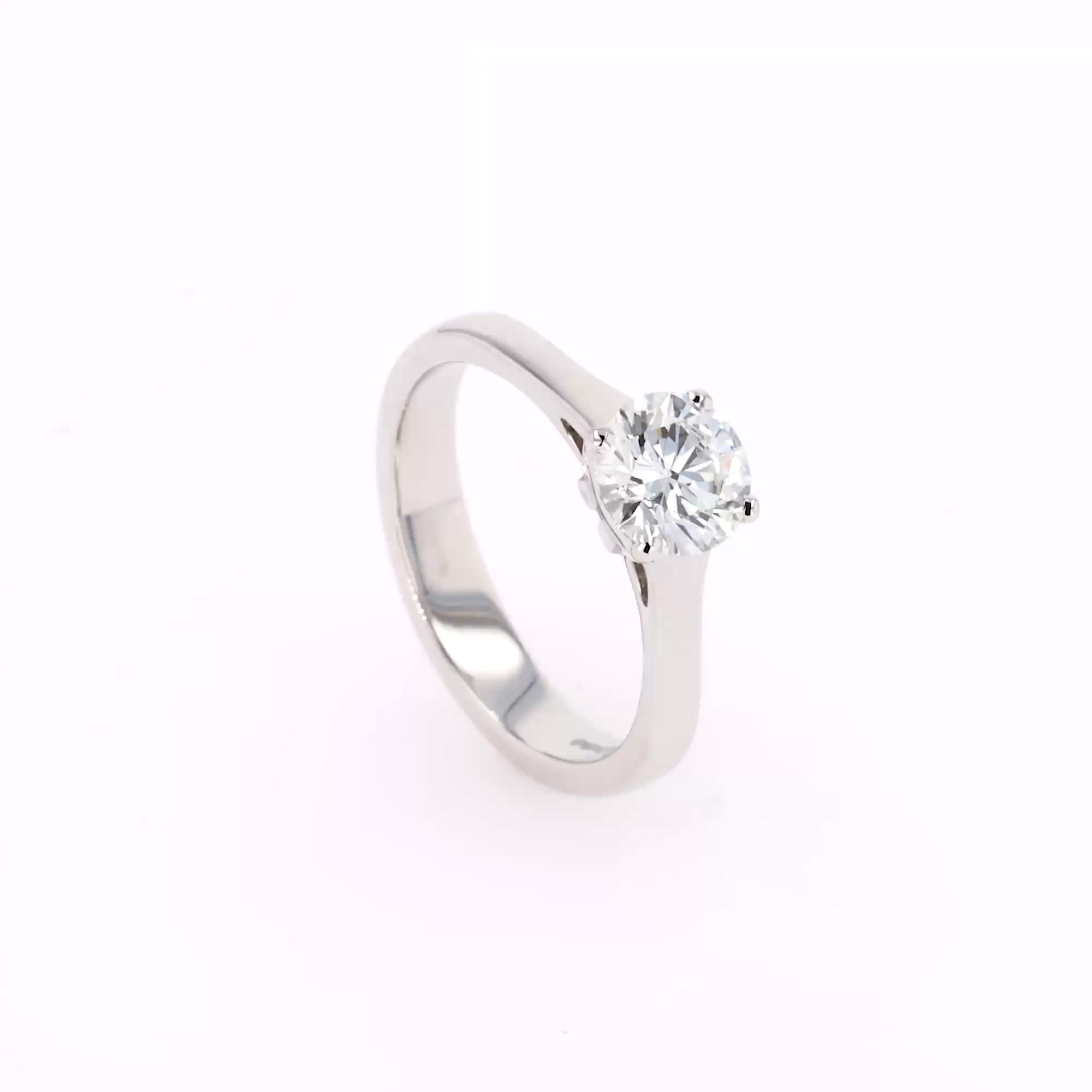Brilliant Cut 1.02ct South African Diamond Solitaire Ring in Platinum