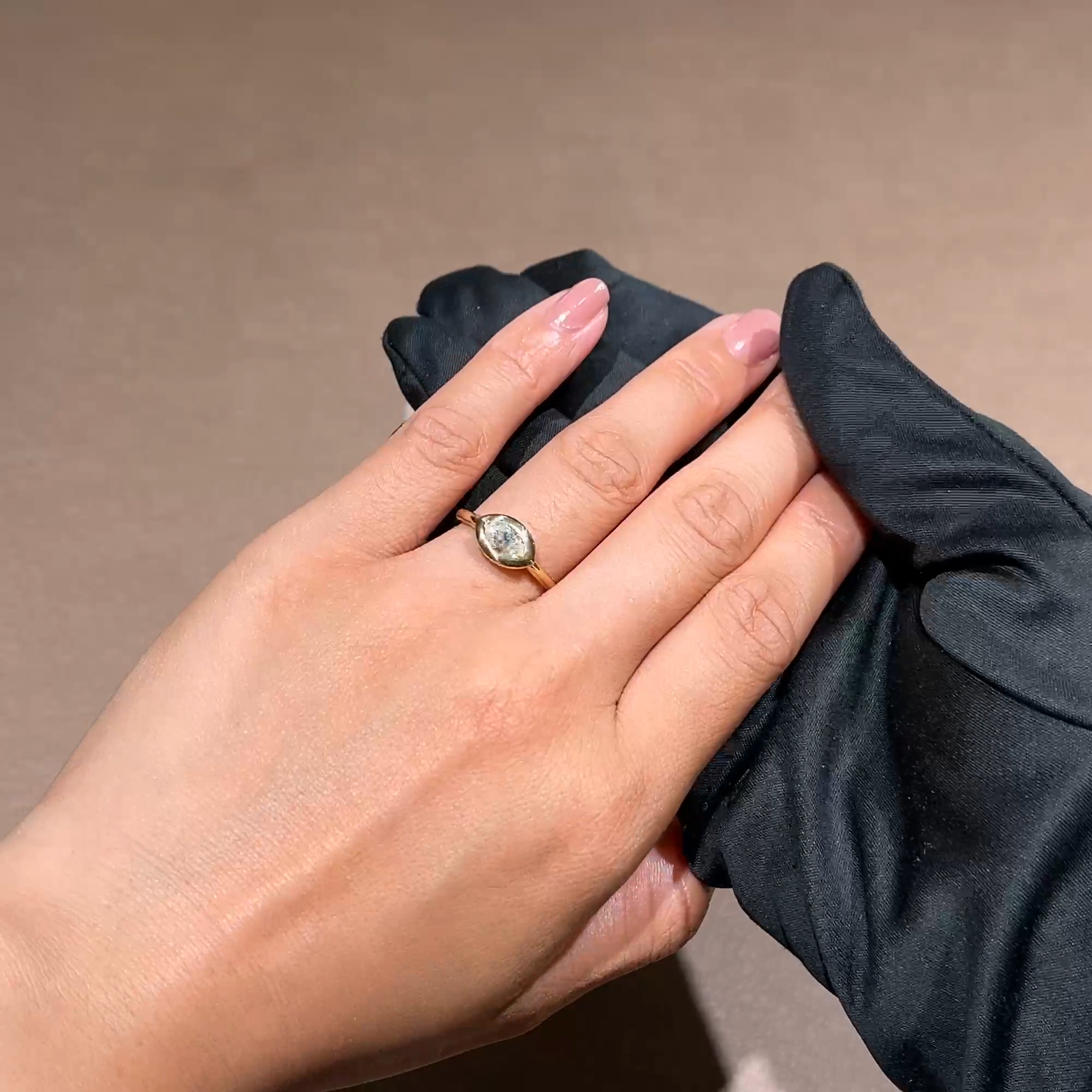 Skimming Stone 0.55ct Marquise Diamond Solitaire Ring in 18ct Yellow Gold