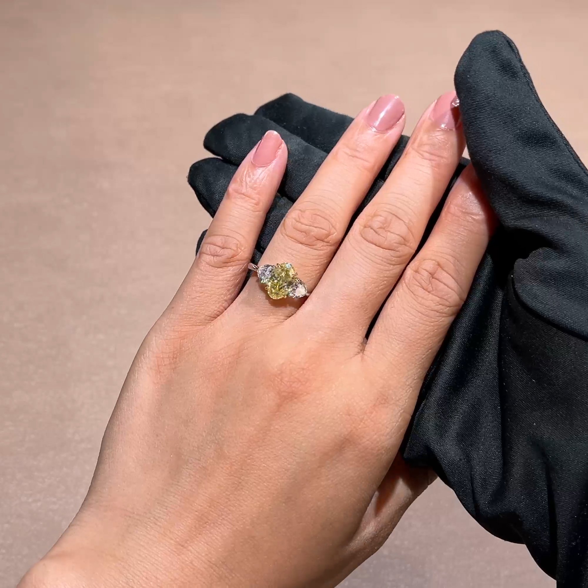 Venus Setting 2.01ct Kimberley Fancy Intense Yellow Diamond Ring in Platinum and 18ct Yellow Gold