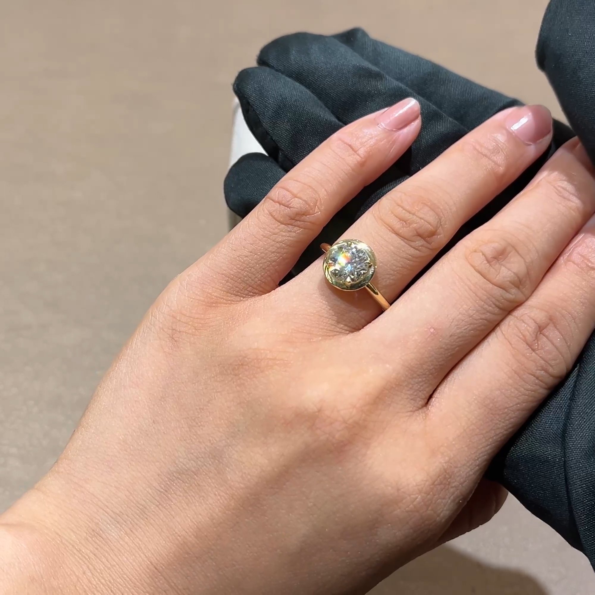 Skimming Stone 1.70ct Brilliant Cut Diamond Ring in 18ct Yellow Gold