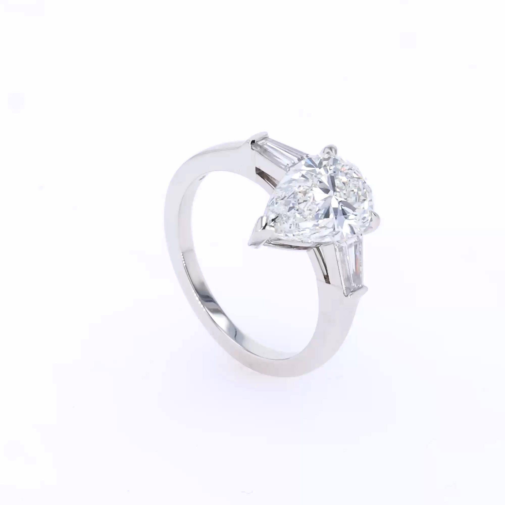 Regency Pear Shaped 2.52ct Diamond Solitaire Ring in Platinum 