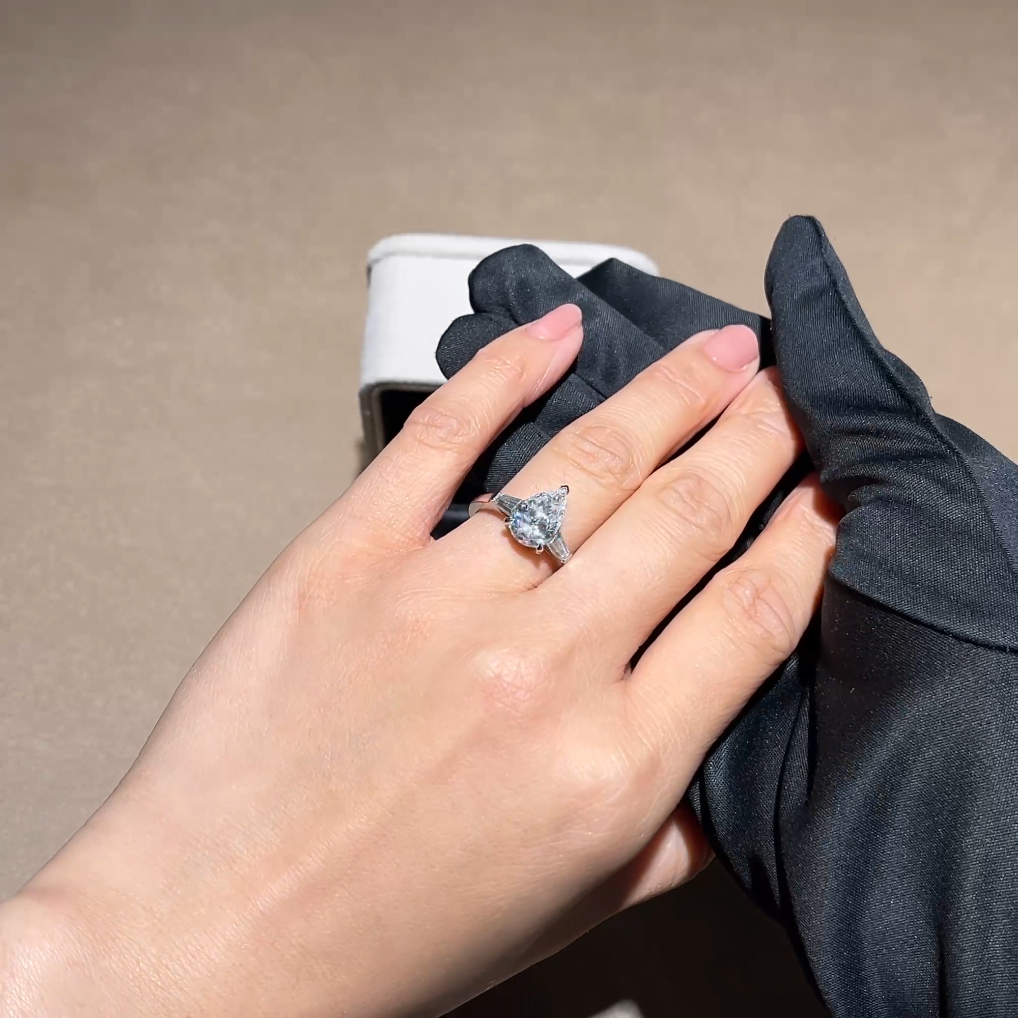 Regency Pear Shaped 2.52ct Diamond Solitaire Ring in Platinum 