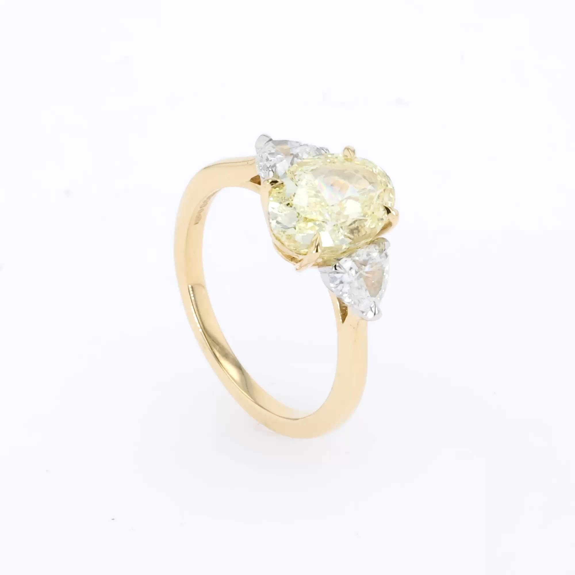 Venus Setting 3.01ct Fancy Yellow Diamond Ring in 18ct Yellow Gold and Platinum