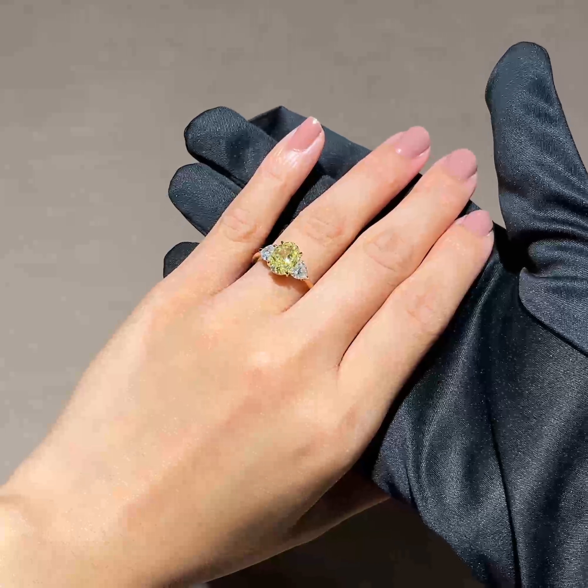 Venus Setting 3.01ct Fancy Yellow Diamond Ring in 18ct Yellow Gold and Platinum