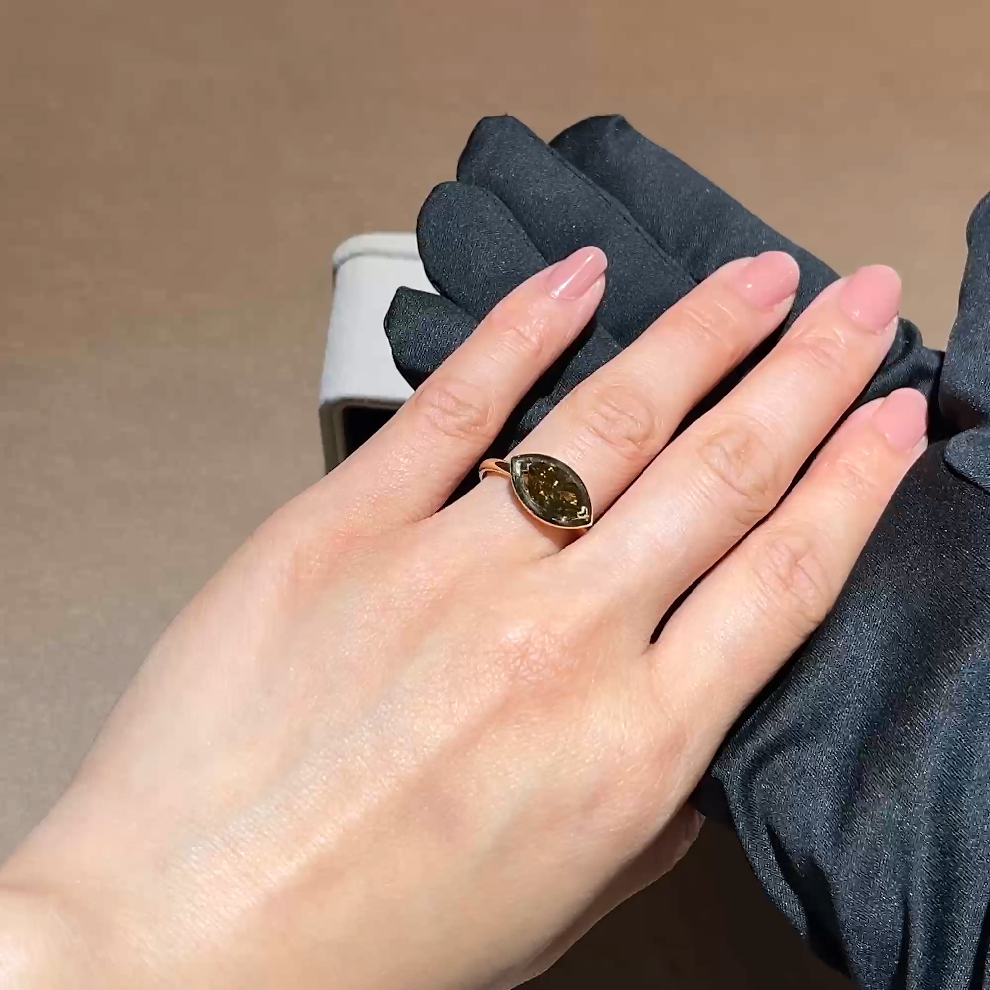 Skimming Stone 2.00ct Fancy Deep Brown Yellow Diamond Ring in 18ct Yellow Gold