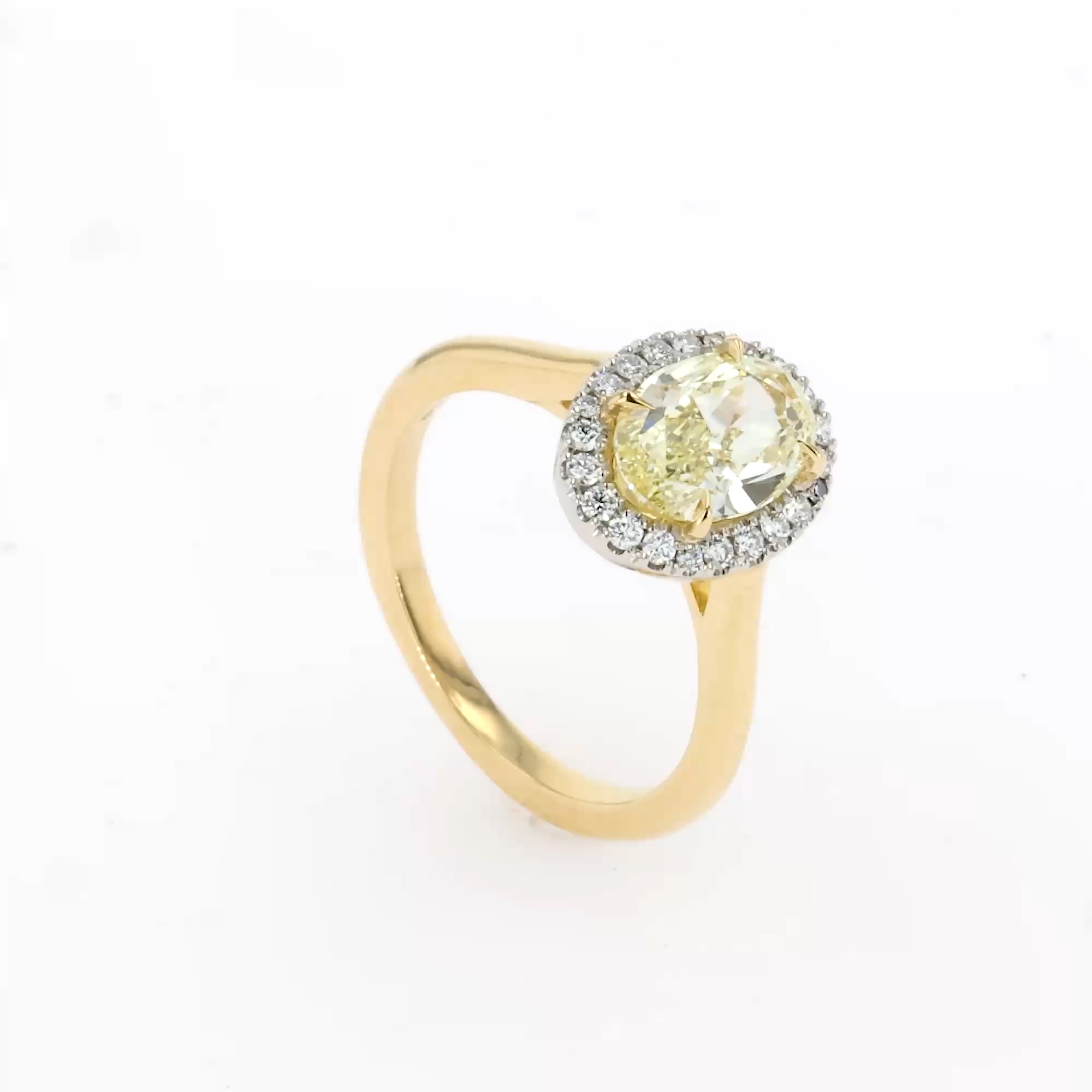 Celestial 1.70ct Oval Cut Fancy Yellow Diamond Ring in 18ct Yellow Gold