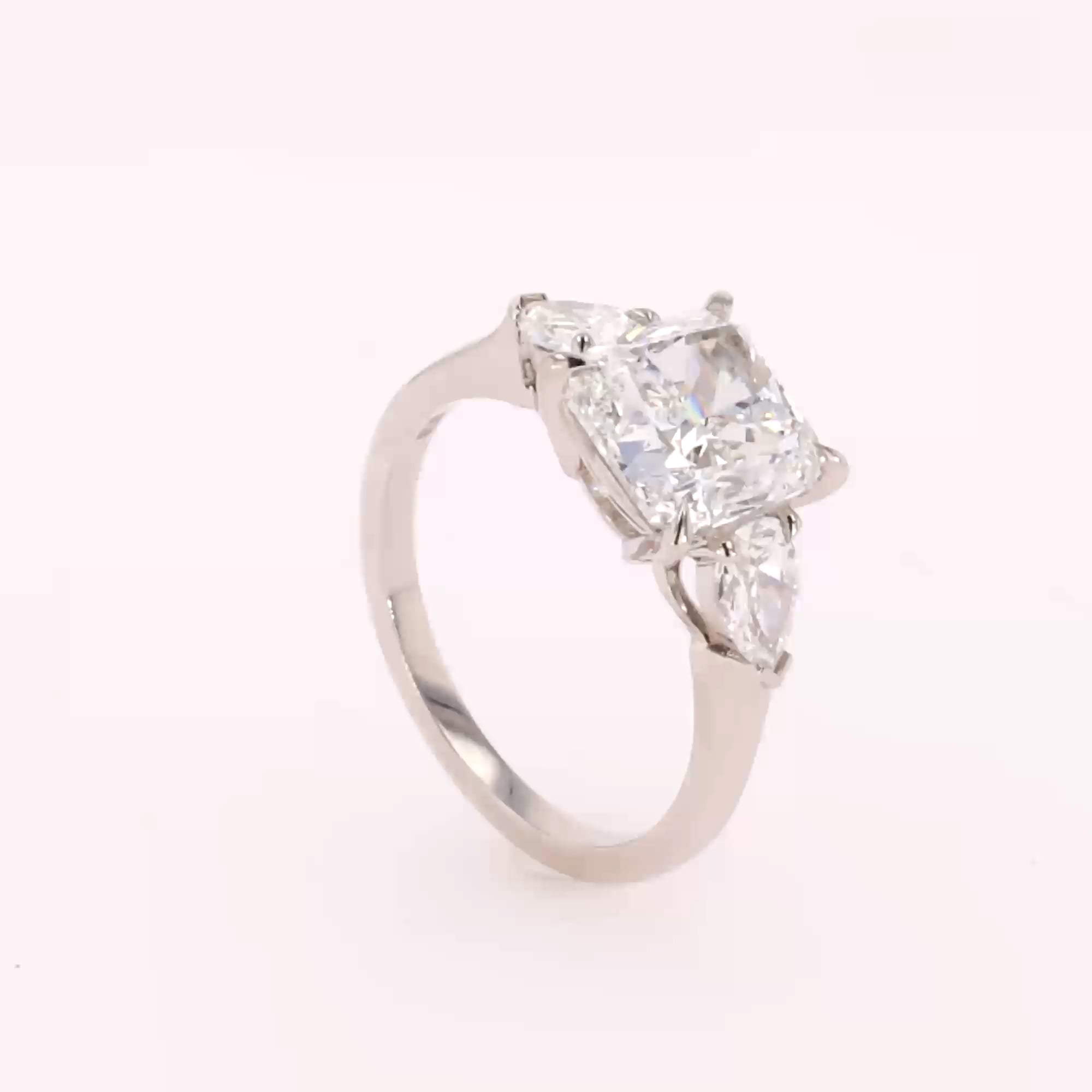 Cushion Cut 3.27ct Diamond Ring in Platinum