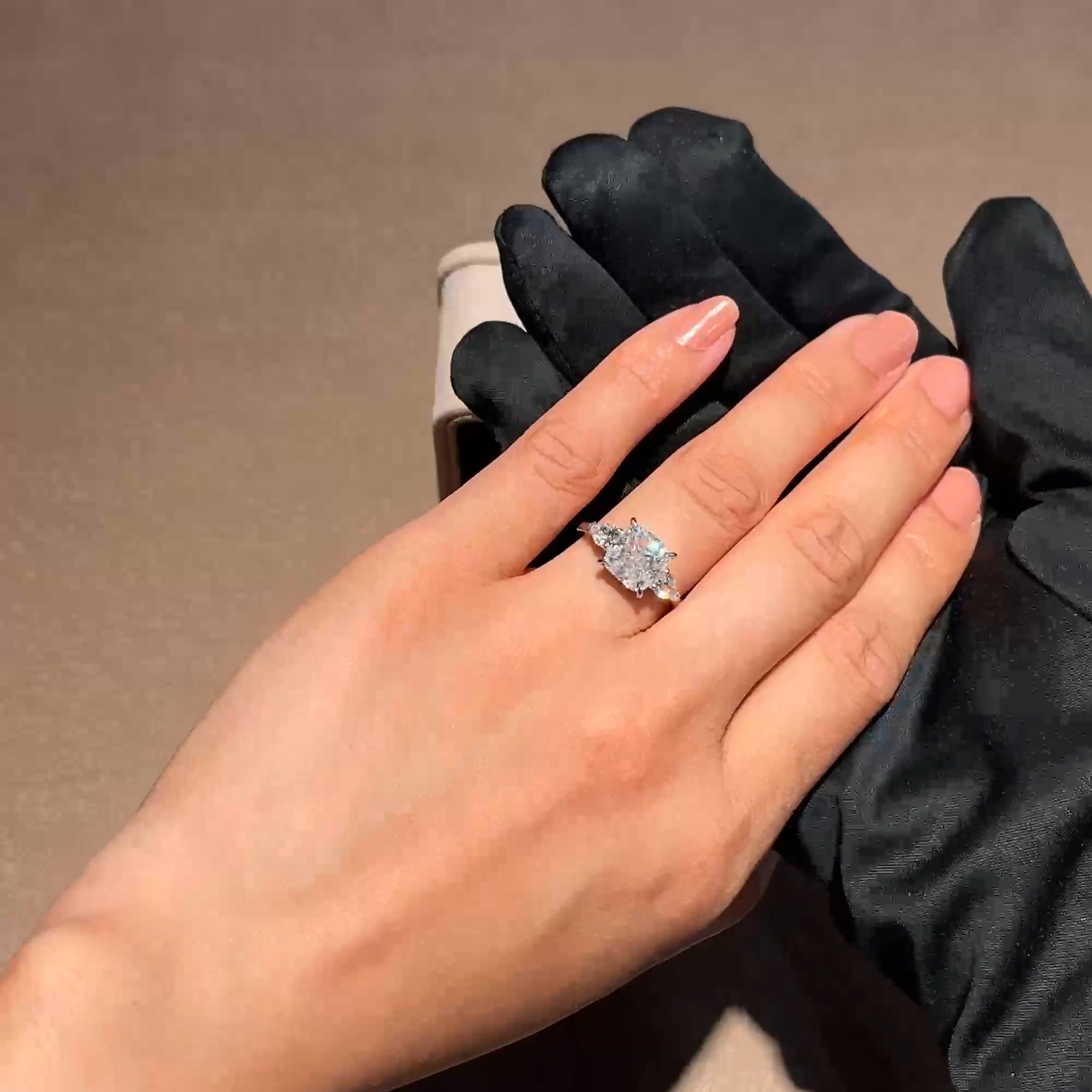 Cushion Cut 3.27ct Diamond Ring in Platinum