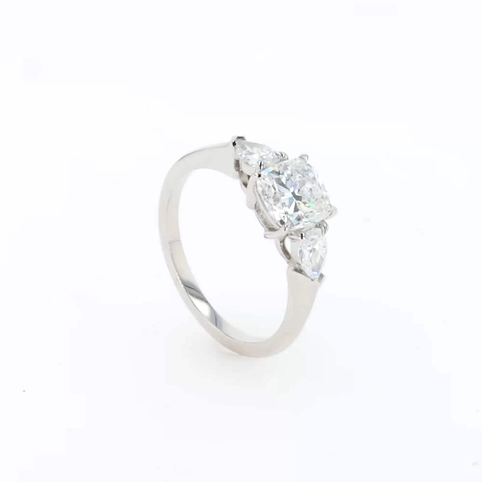 Cushion Cut 1.50ct Congolese Diamond Ring in Platinum