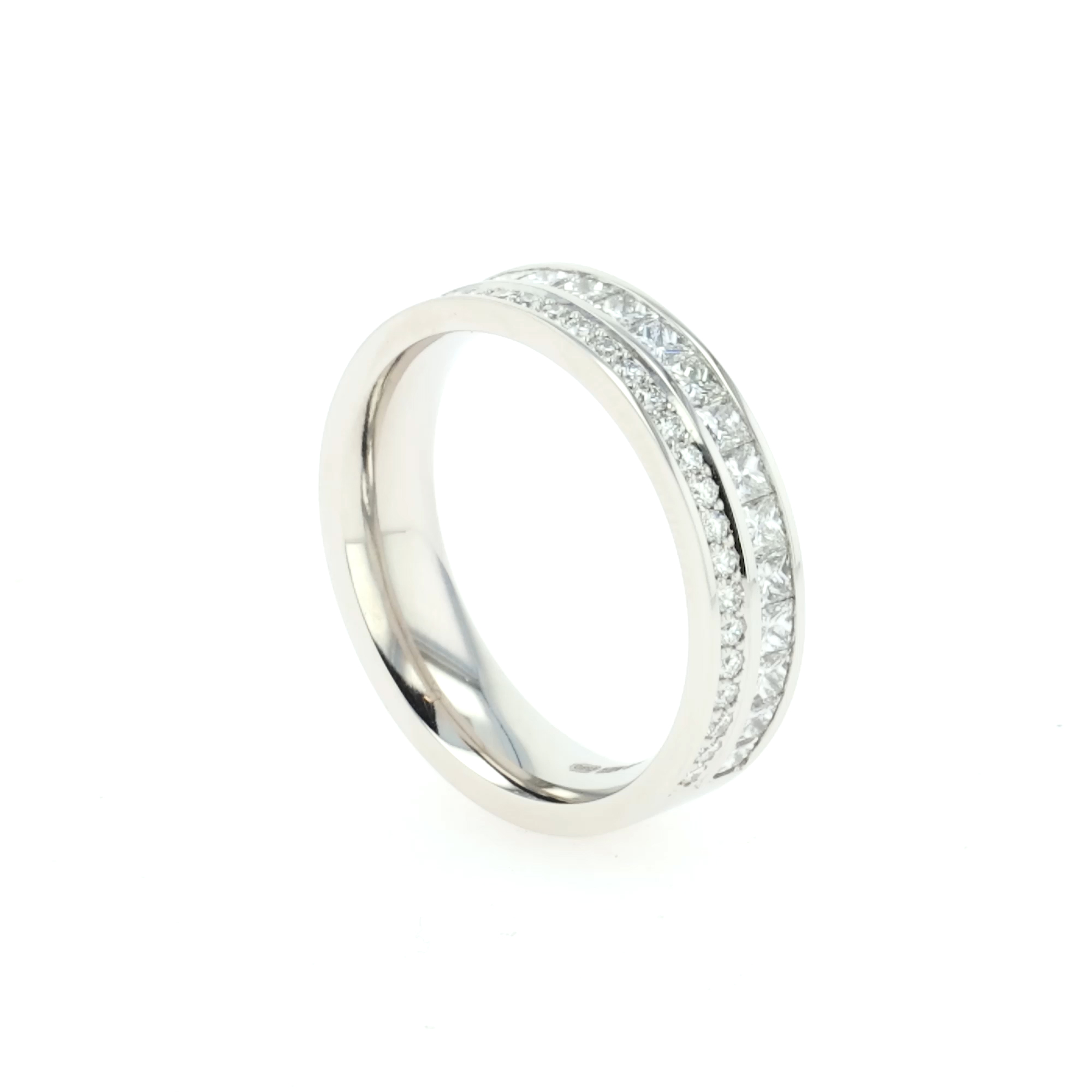 Princess Cut 0.92ct Diamond Half Eternity Ring in Platinum