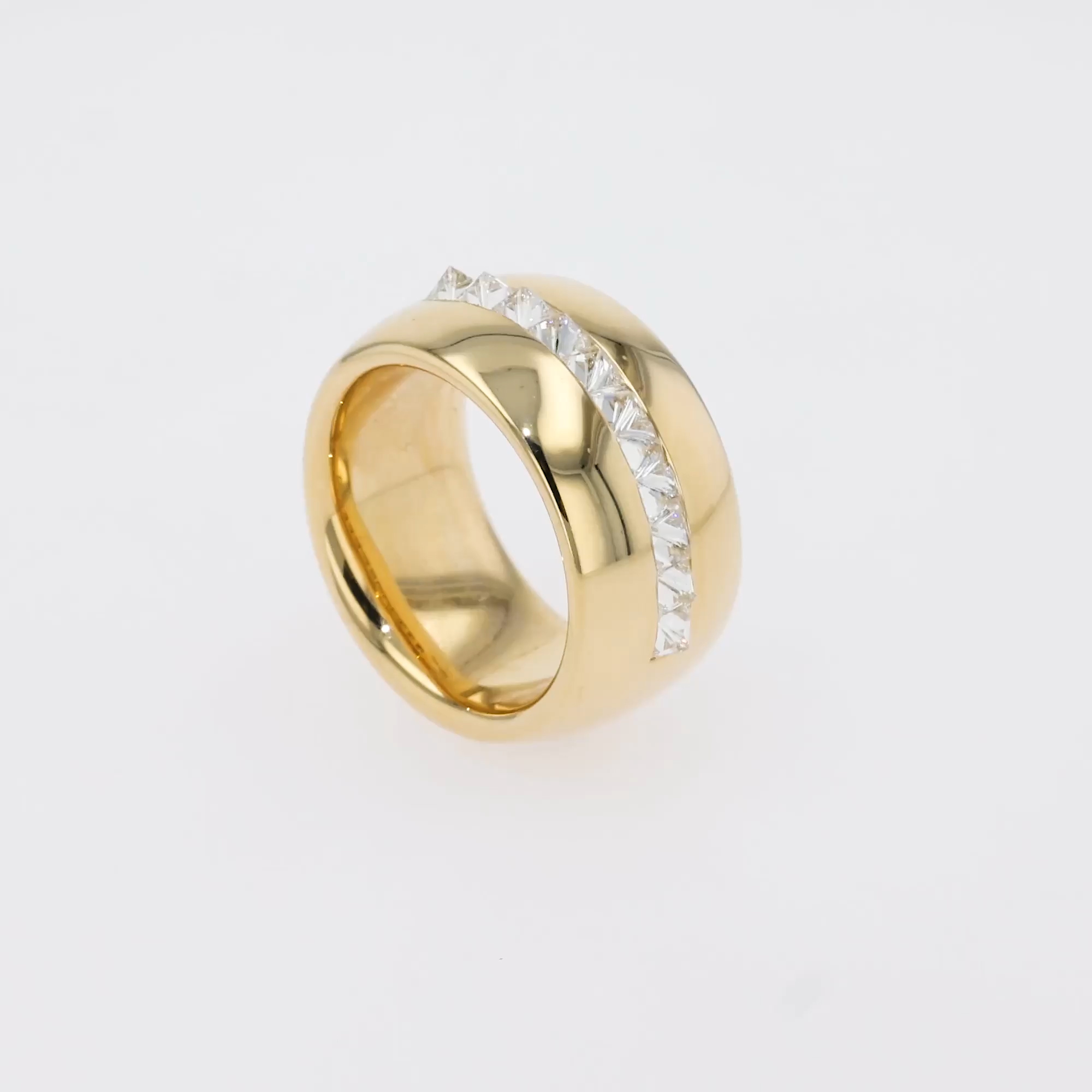 RockChic Wide 1.02ct Inverted  Diamond Ring in 18ct Yellow Gold