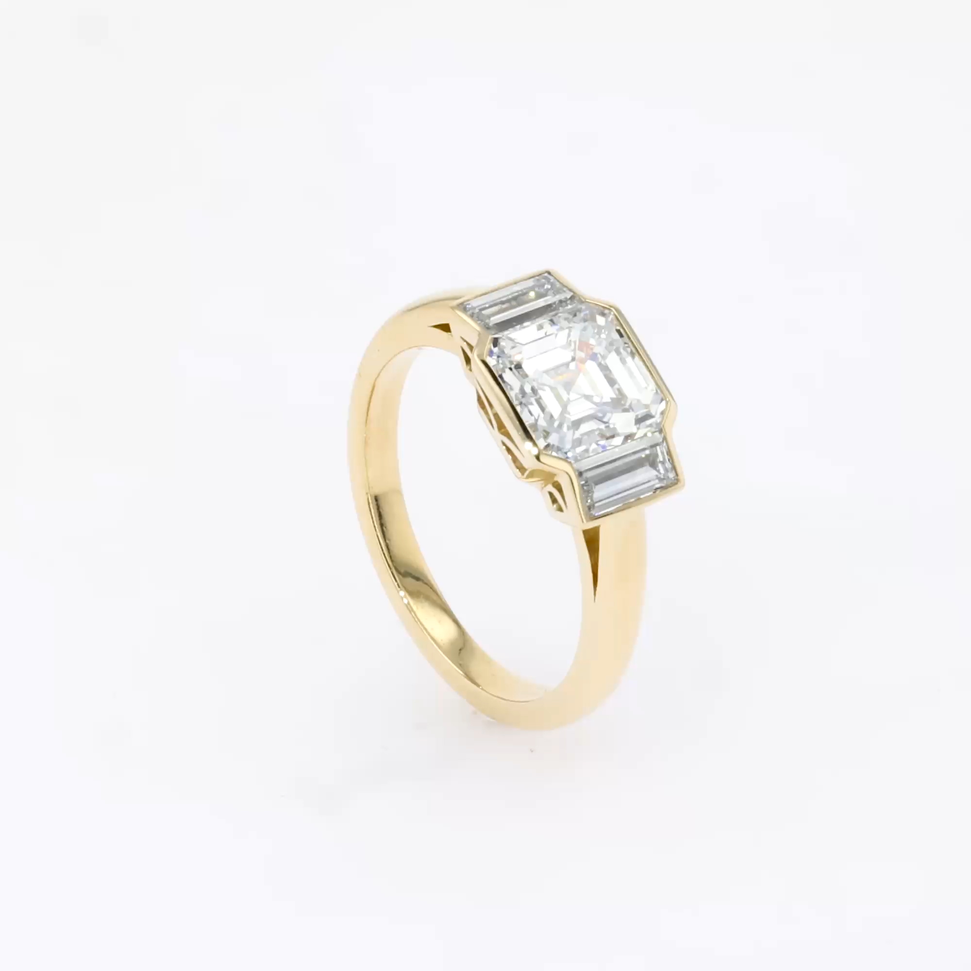 Kingdom 2.53ct Botswana Diamond Three Stone Ring in 18ct Yellow Gold