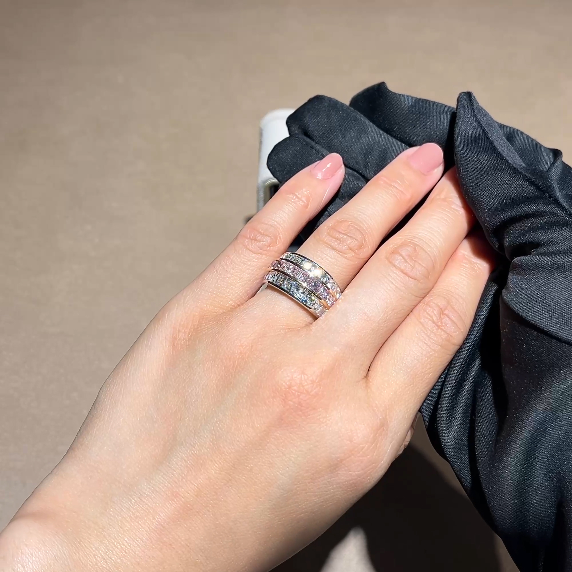 Manhattan 2.79ct Pink Diamond and Diamond Ring in Platinum and 18ct Rose Gold