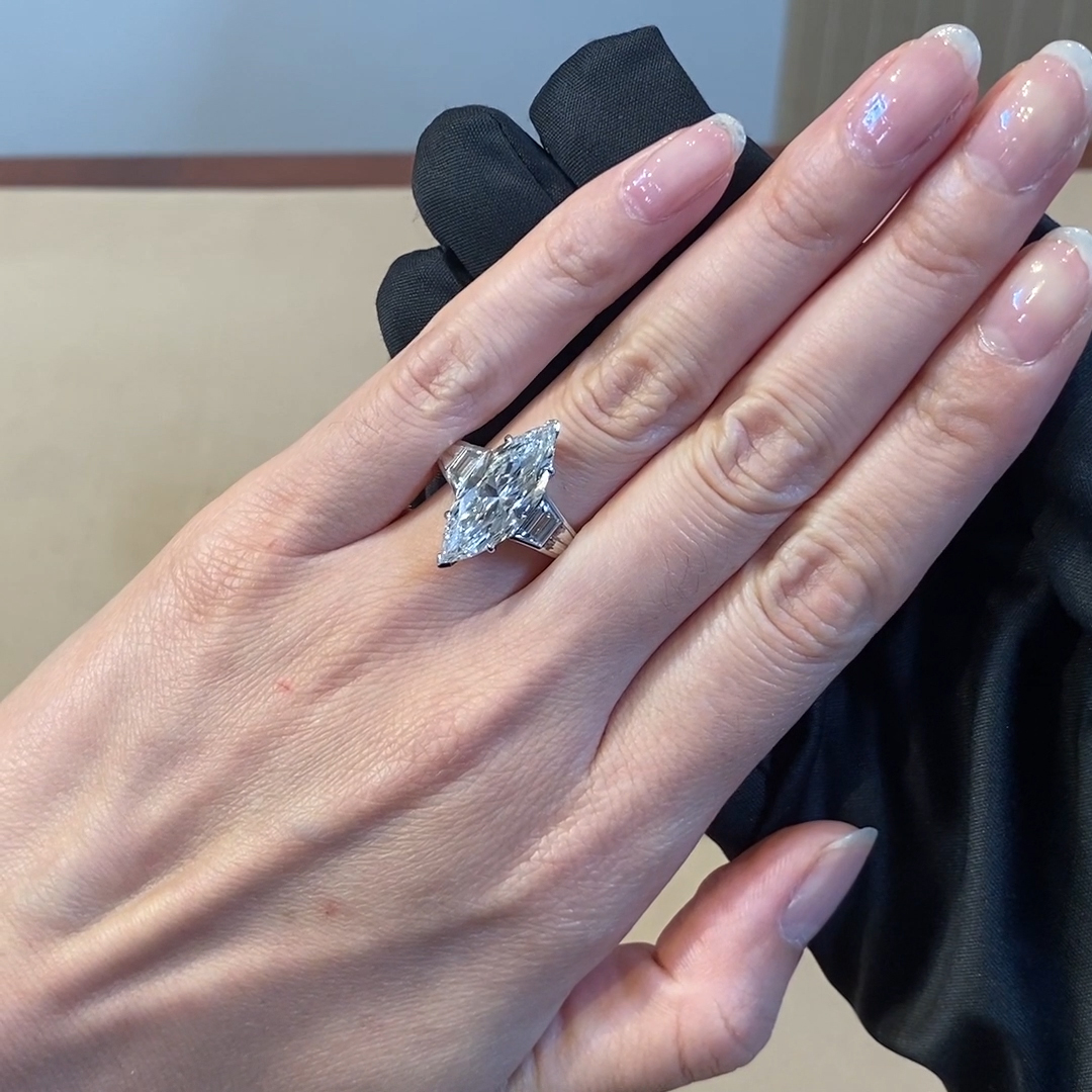 Marquise Cut 5.03ct Diamond Solitaire Ring in 18ct Yellow Gold