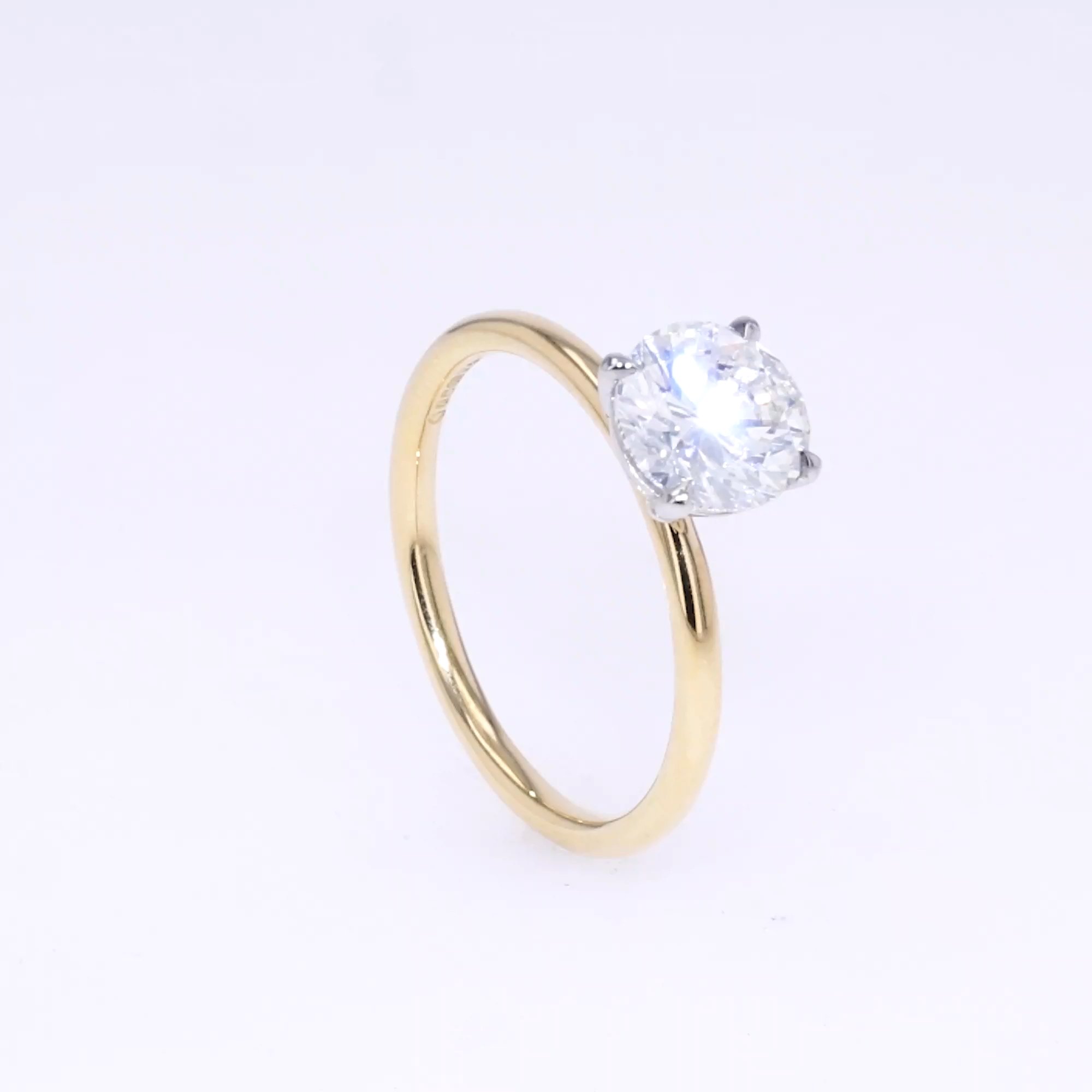 Classic 1.50ct Diamond Solitaire Ring in 18ct Yellow Gold and Platinum
