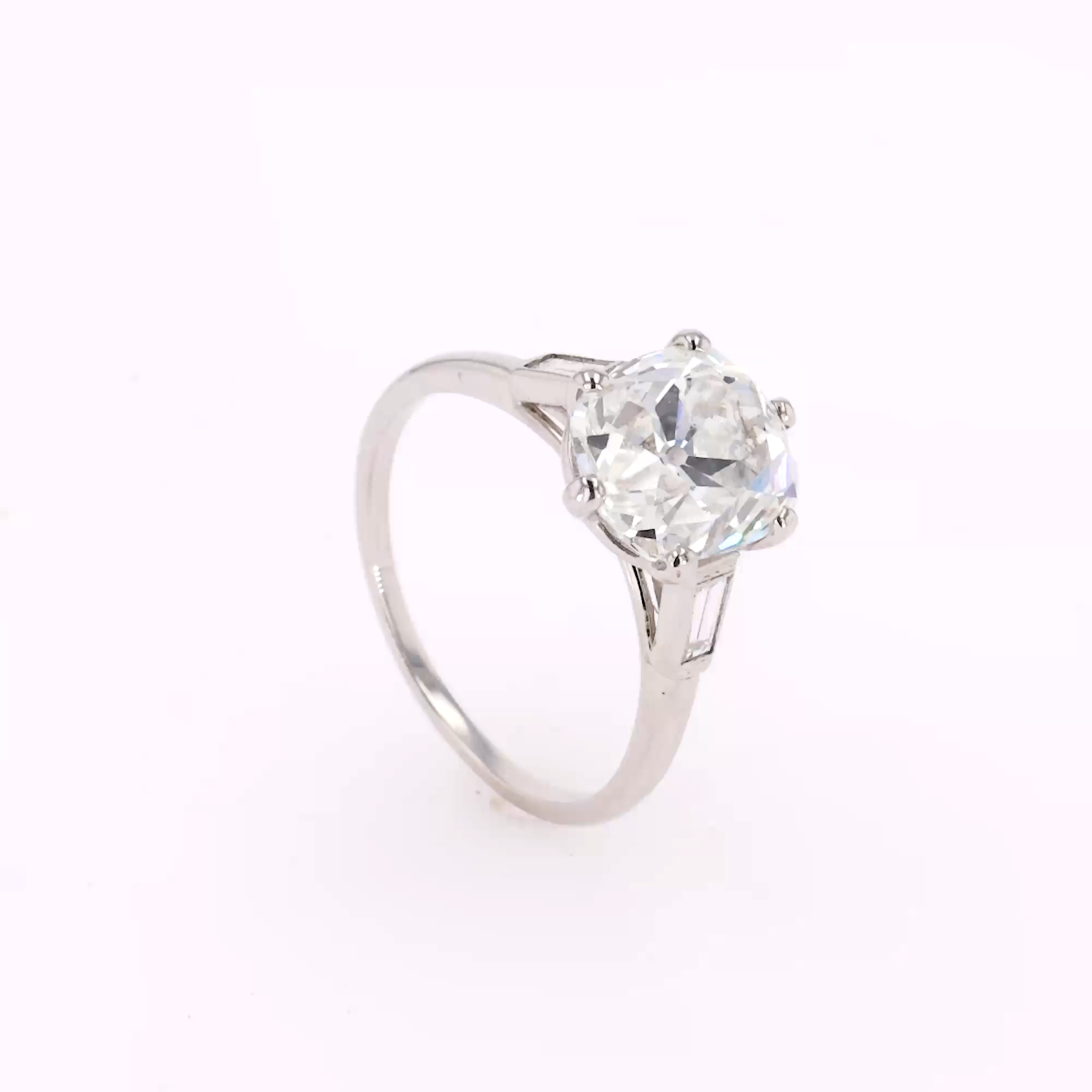 Art Deco Cartier Old Cut 3.01ct Diamond Ring in Platinum