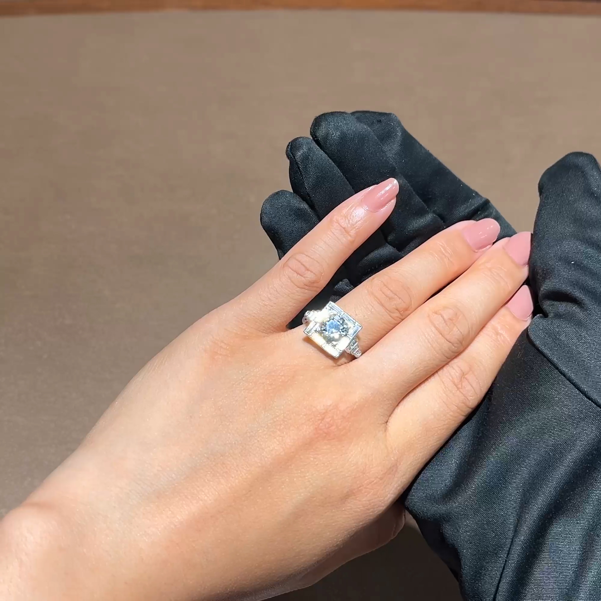 Art Deco Old European Cut 2.40ct Diamond Ring In Platinum