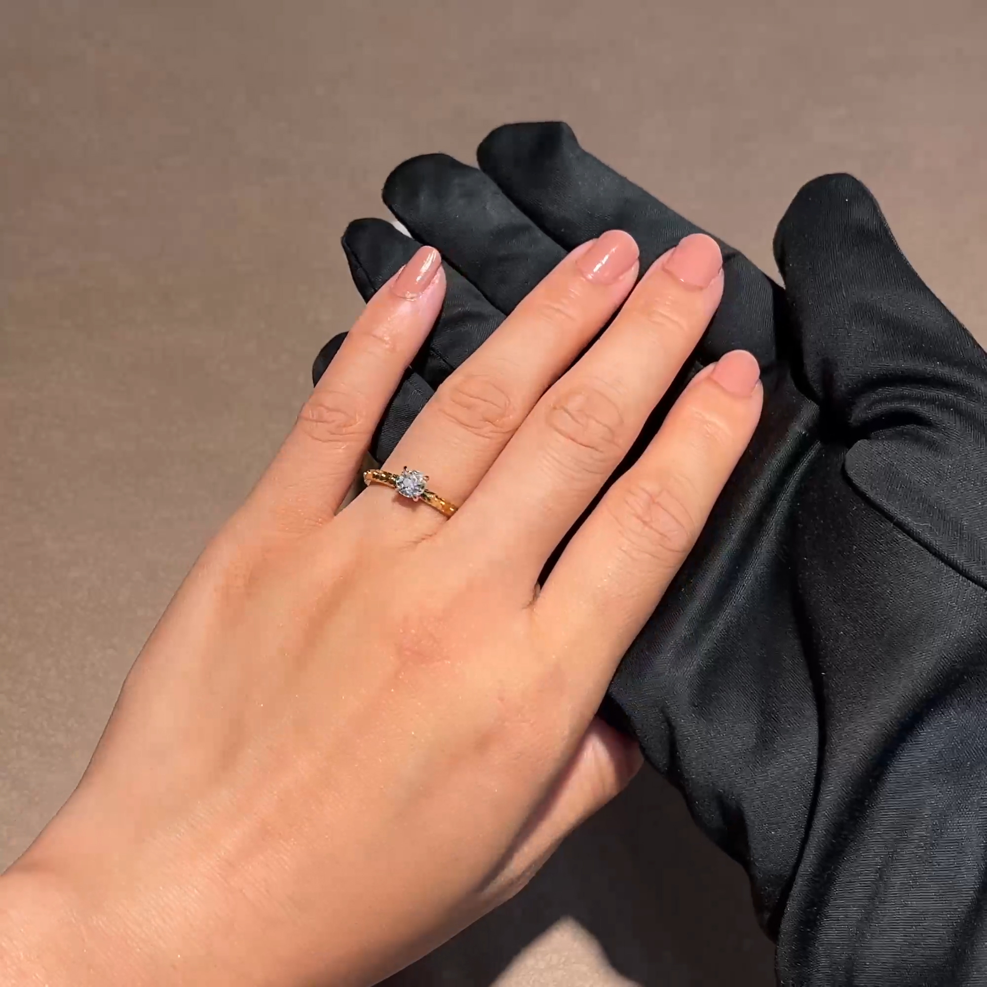 Apple Blossom Old Cut 0.51ct Diamond Ring in 18ct Yellow Gold and Platinum