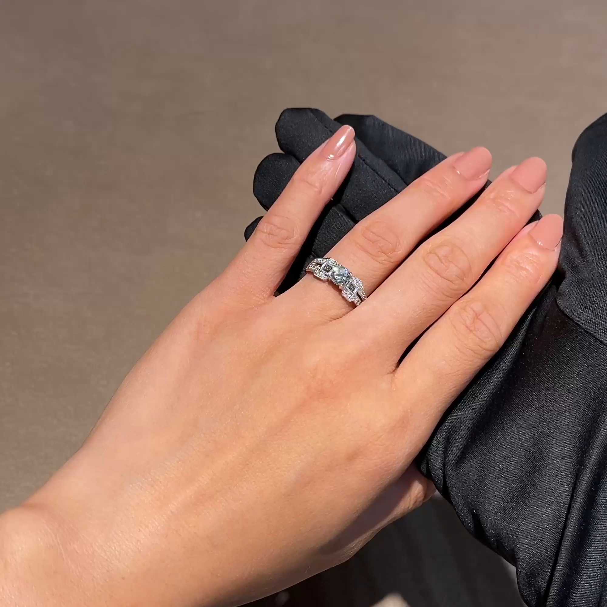 Art Deco 0.33ct Old European Cut Diamond Ring in 18ct White Gold