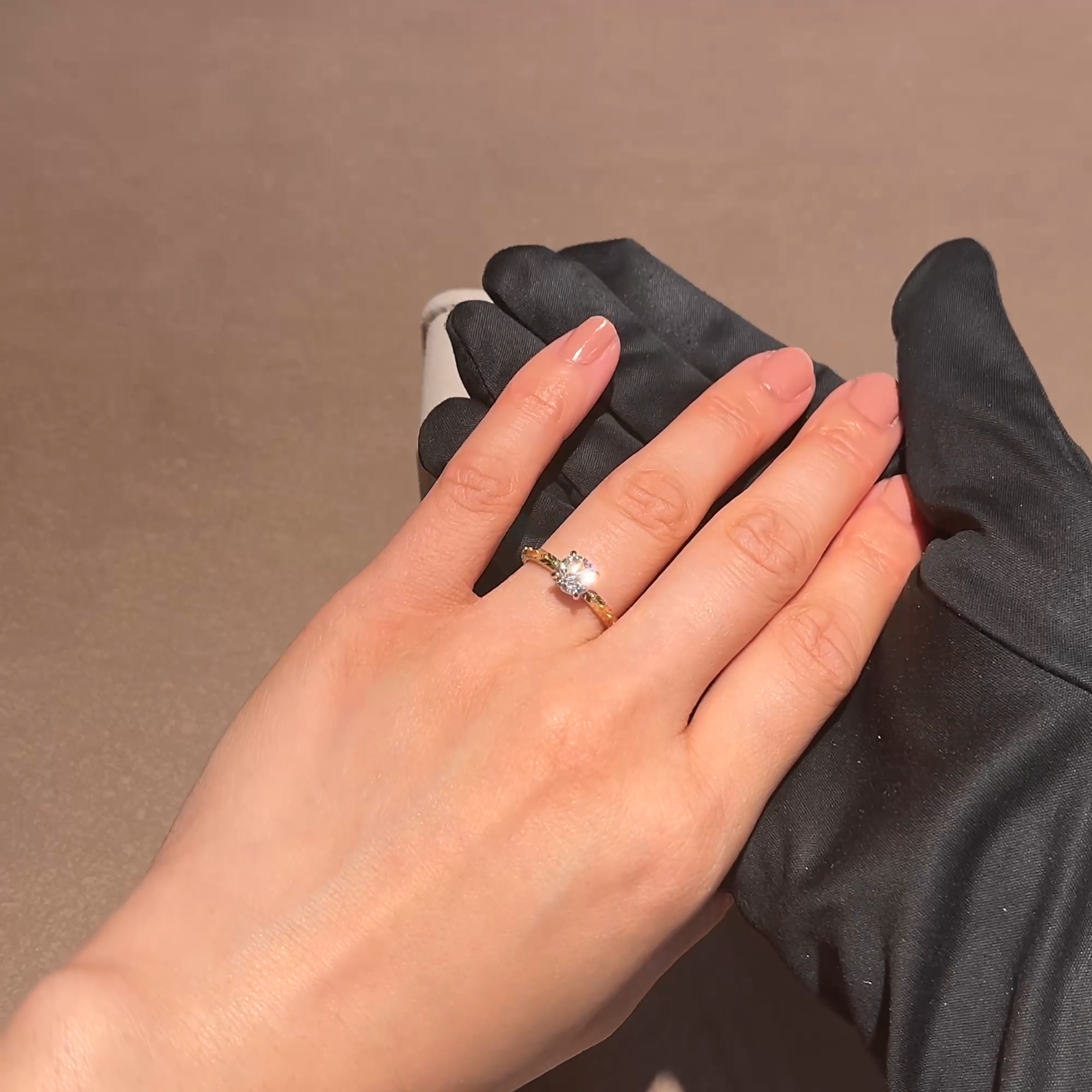 Apple Blossom Old Cut 0.98ct Diamond Ring in 18ct Yellow Gold and Platinum