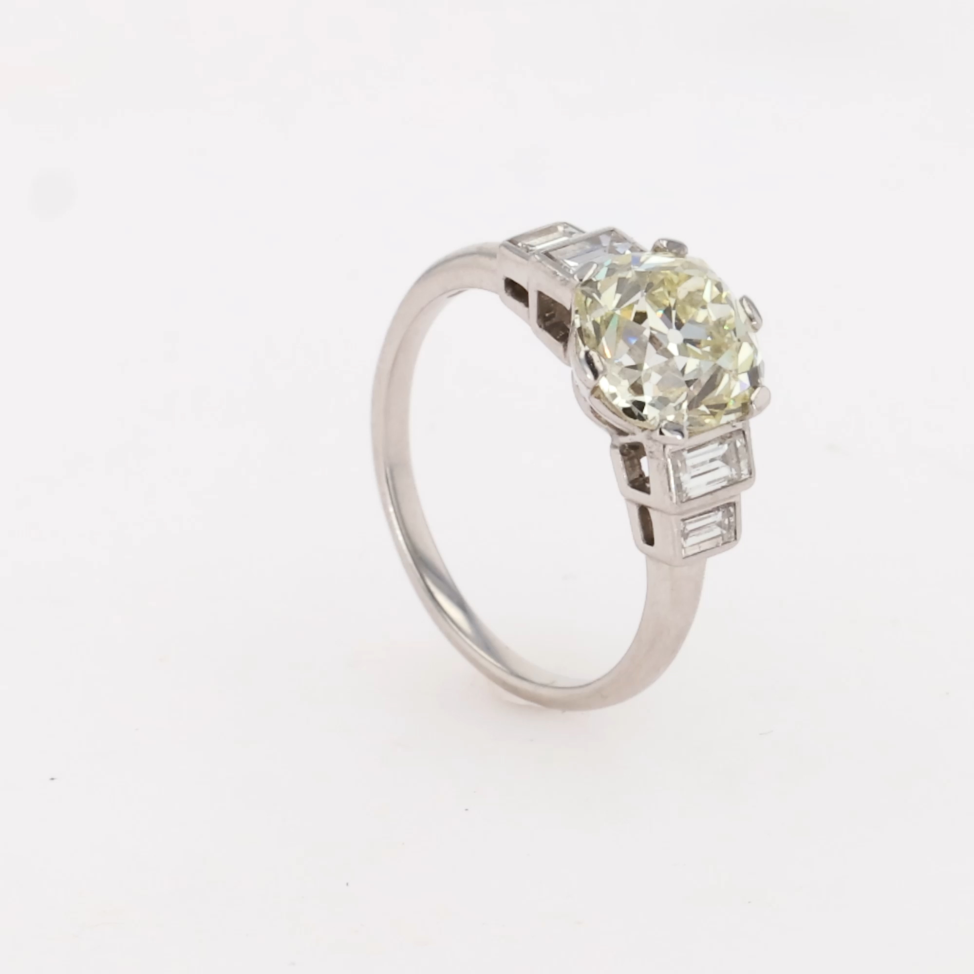 Old Cut 2.55ct Diamond Ring in Platinum