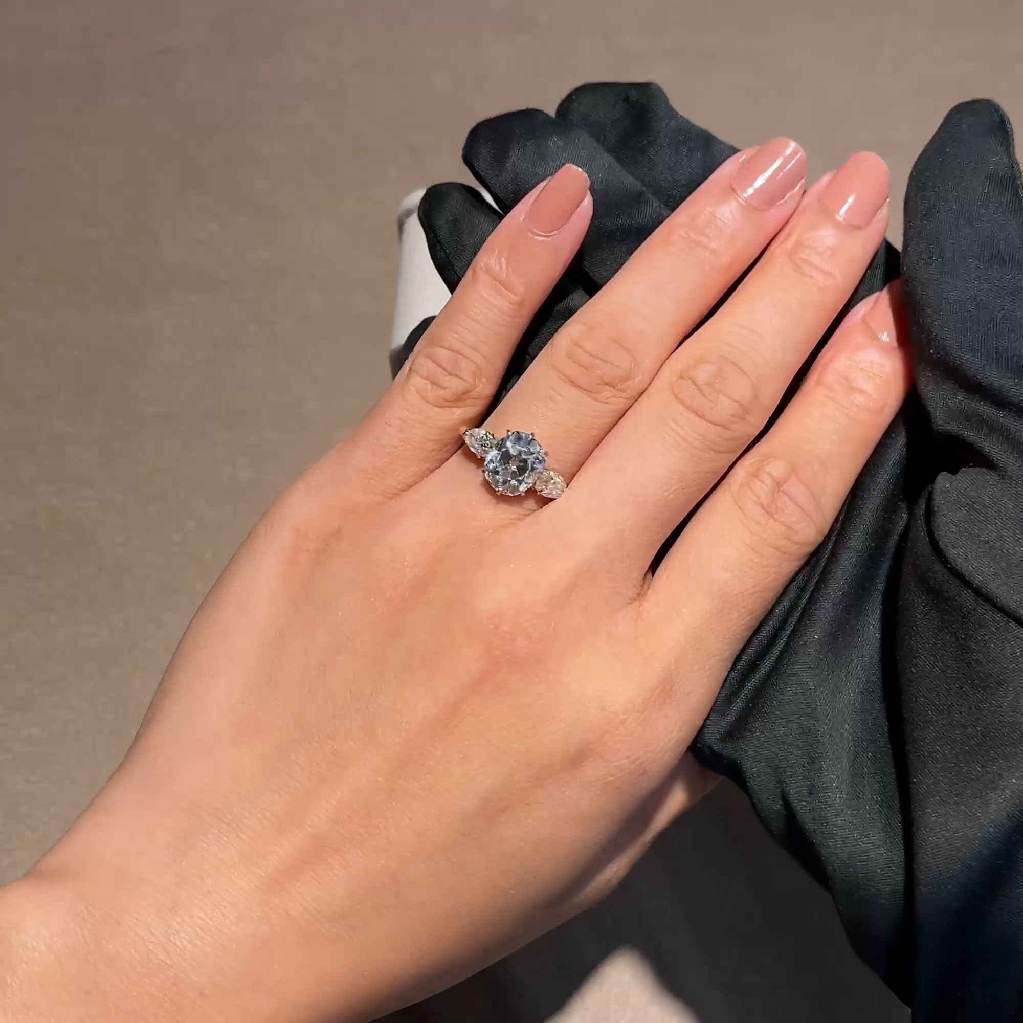  Cushion Cut 3.155ct Diamond Ring in 18ct Yellow Gold and Platinum