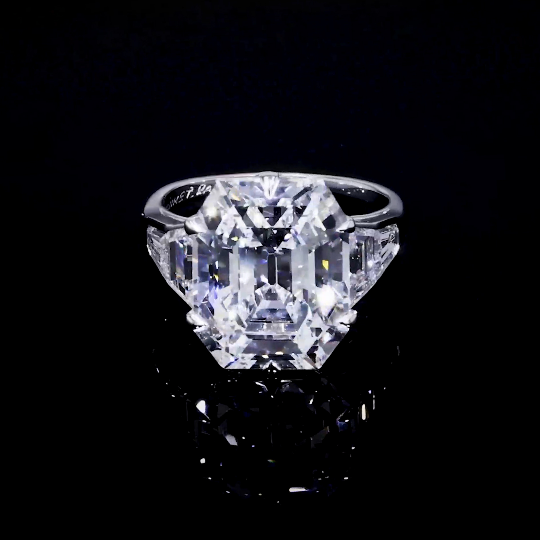 Art Deco Chaumet Asscher Cut 10.46ct Diamond Ring in Platinum