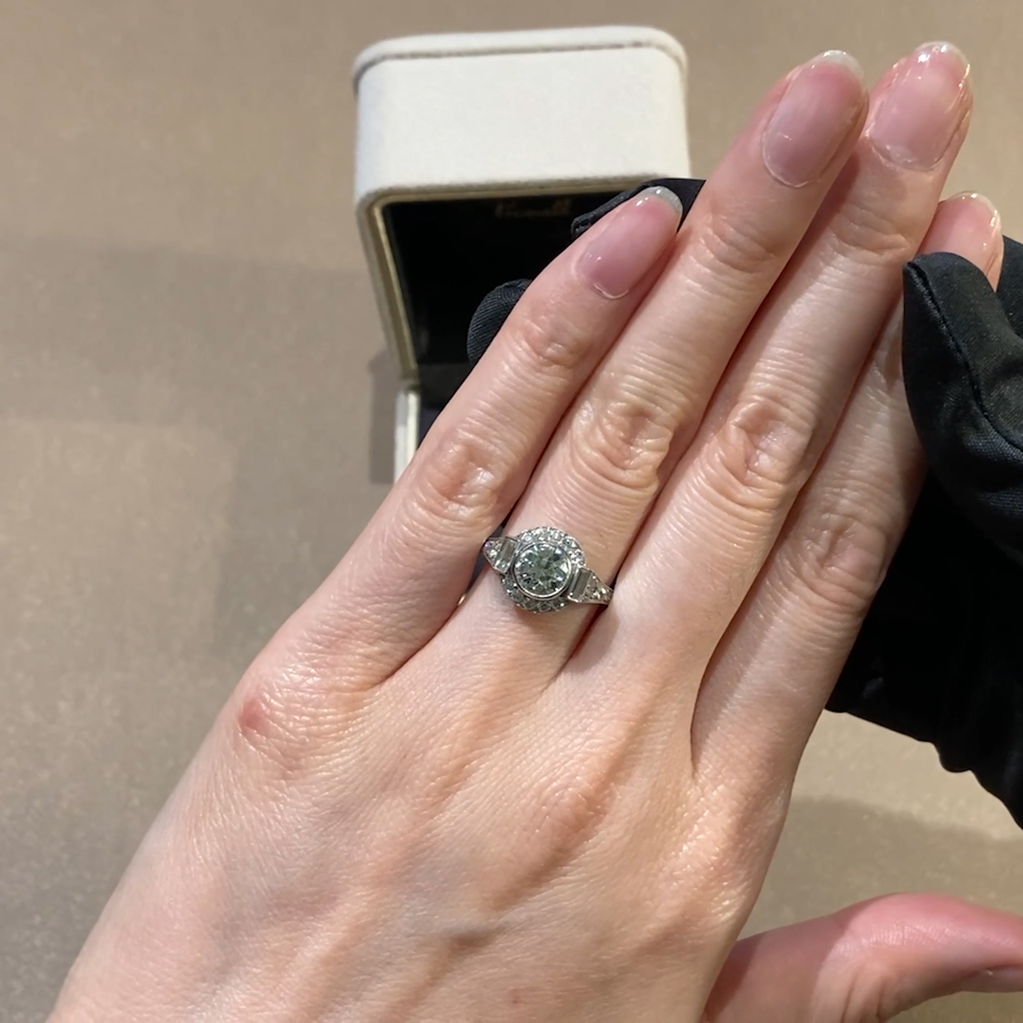 Antique Old Cut 1.05ct Diamond Cluster Ring in Platinum