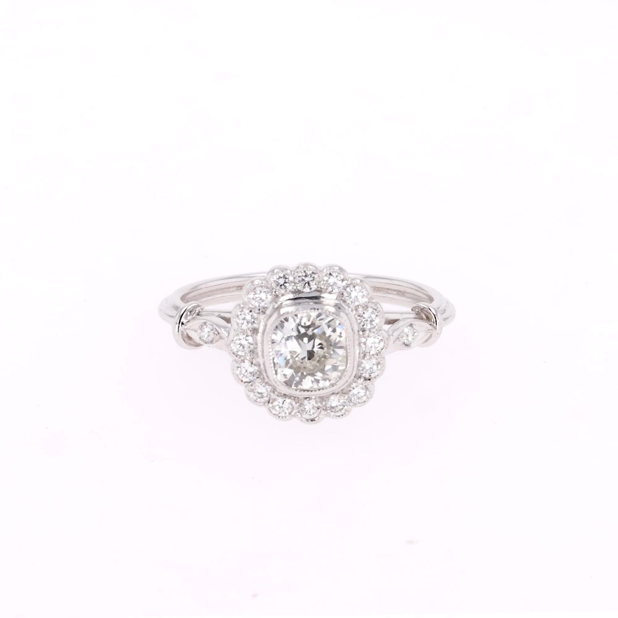 Old Cut Diamond Cluster Ring in Platinum