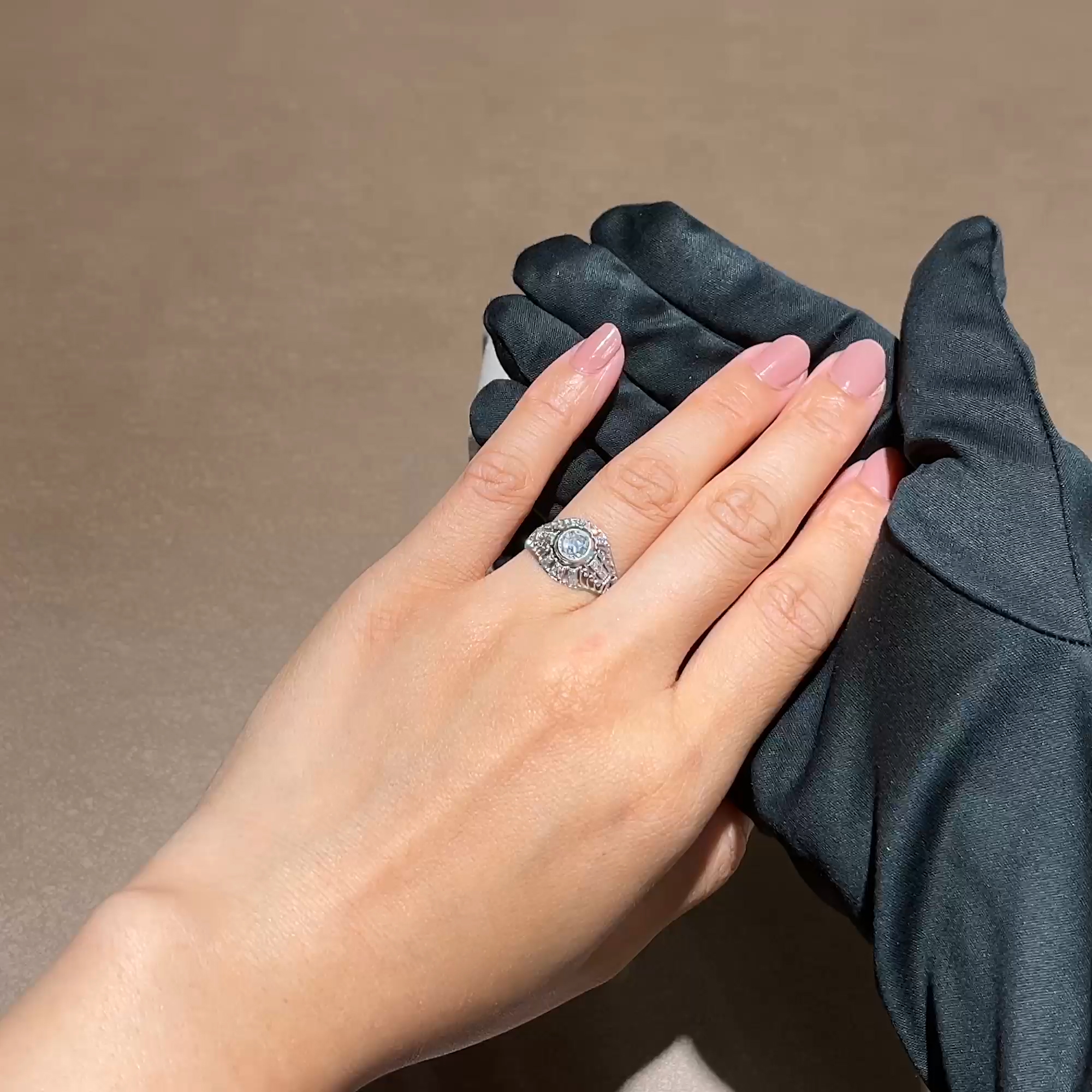 Old European Cut Diamond Ring in Platinum