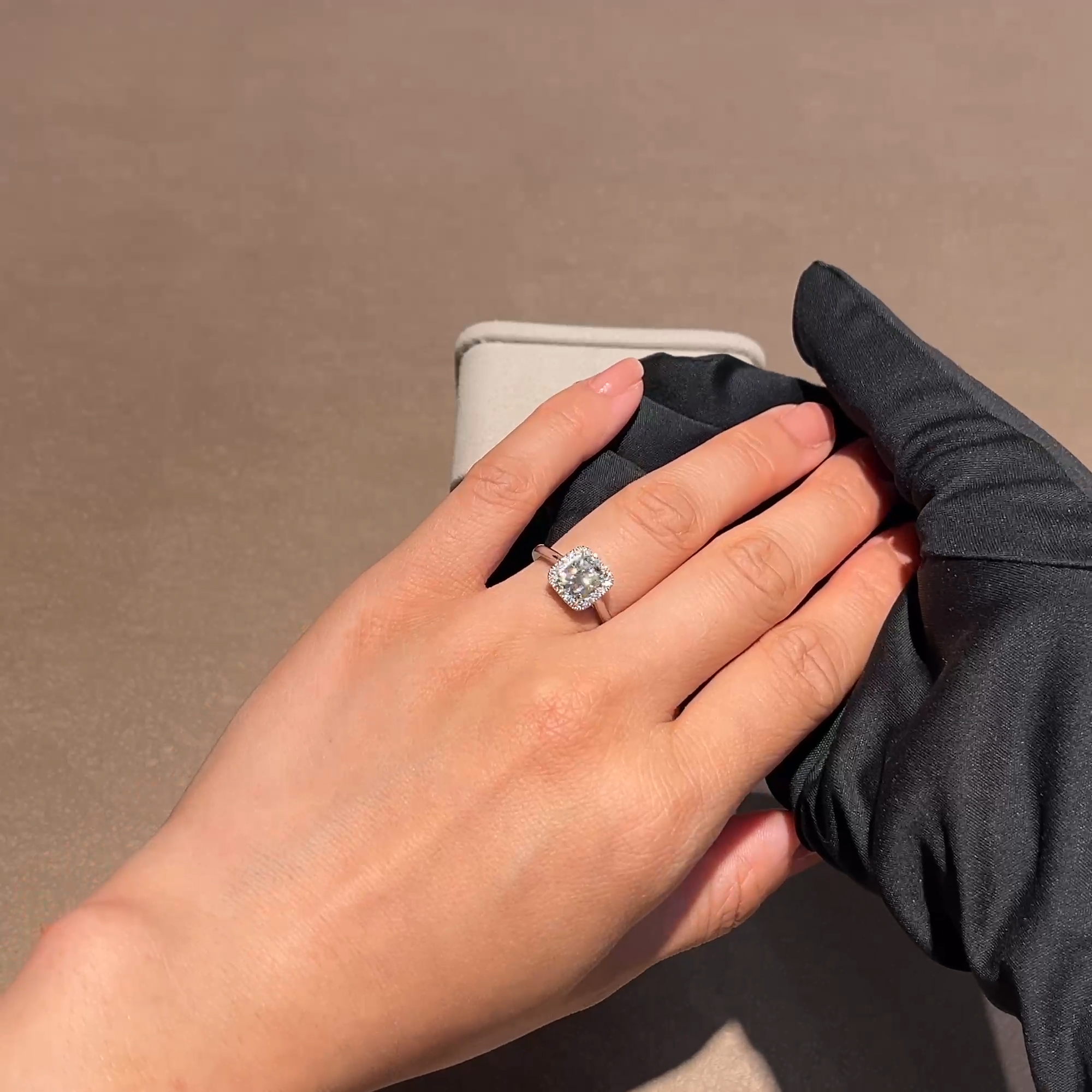 Celestial 1.20ct Cushion Cut Diamond Cluster Ring in Platinum