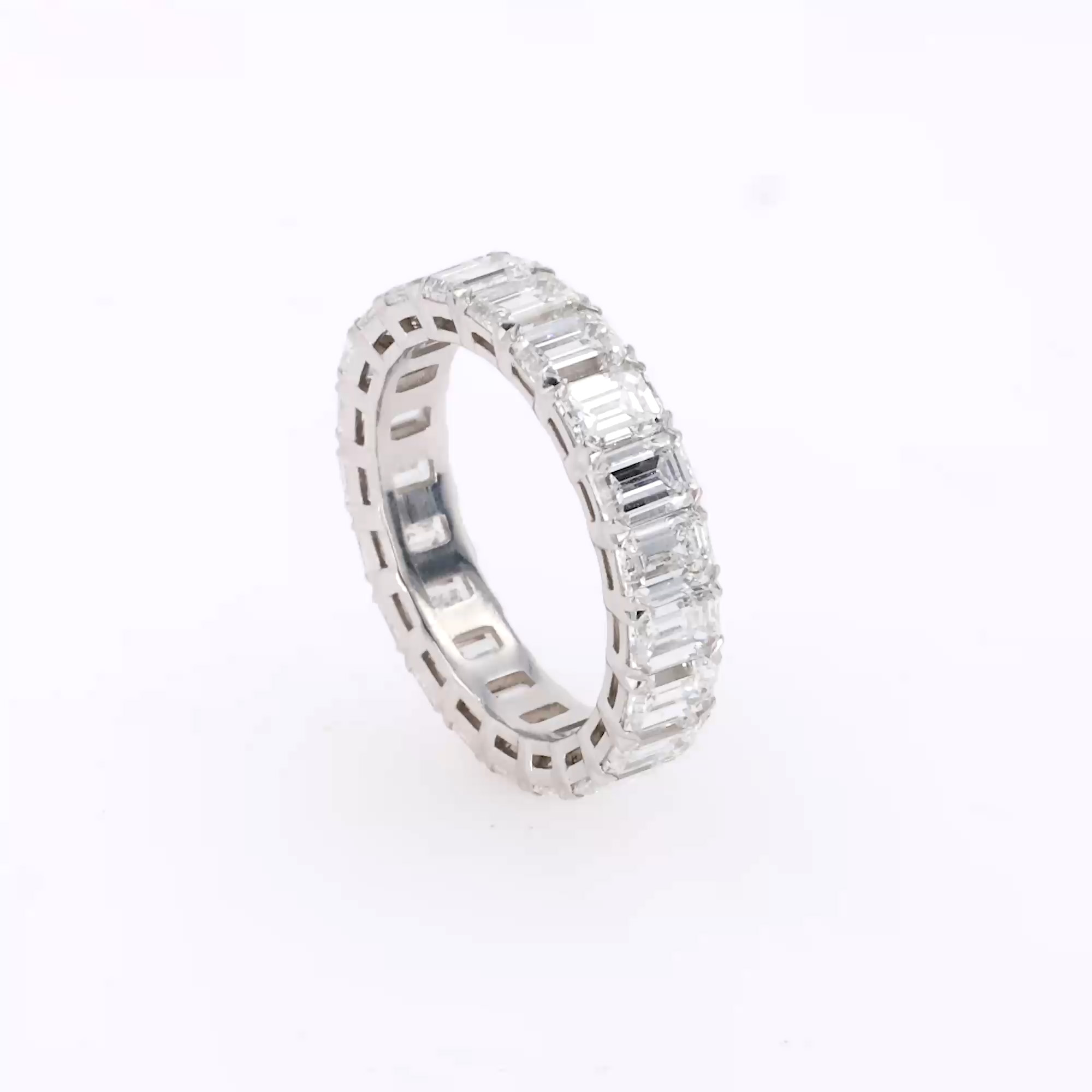Emerald Cut 4.53ct Diamond Full Eternity Ring in Platinum