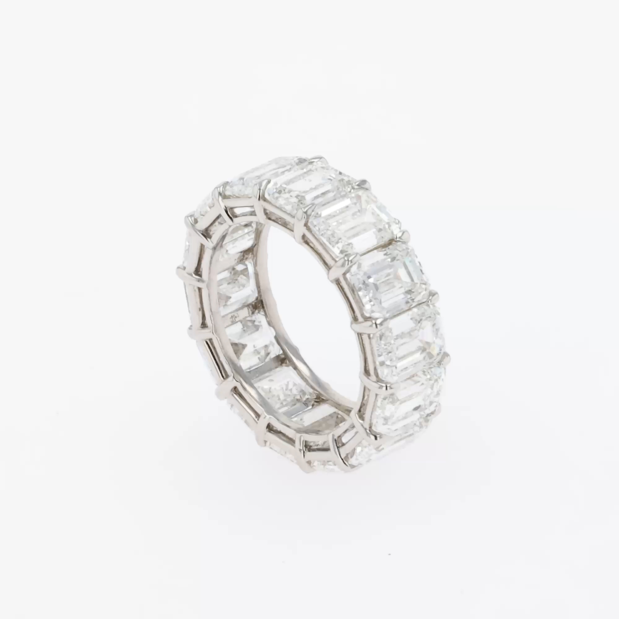 Emerald Cut 14.33cts Diamond Full Eternity Ring in Platinum