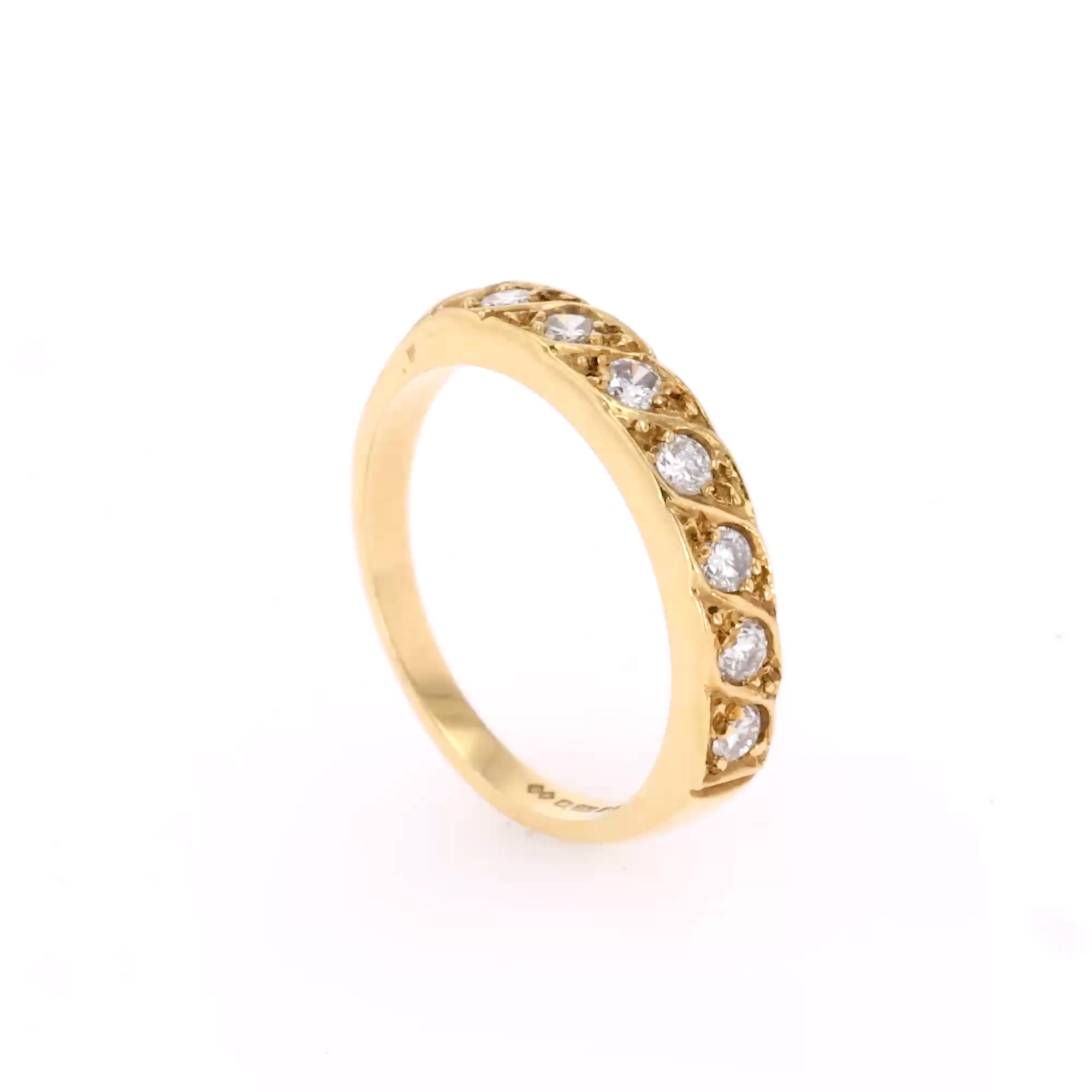 Brilliant Cut Diamond Half Eternity Ring in 18ct Yellow Gold
