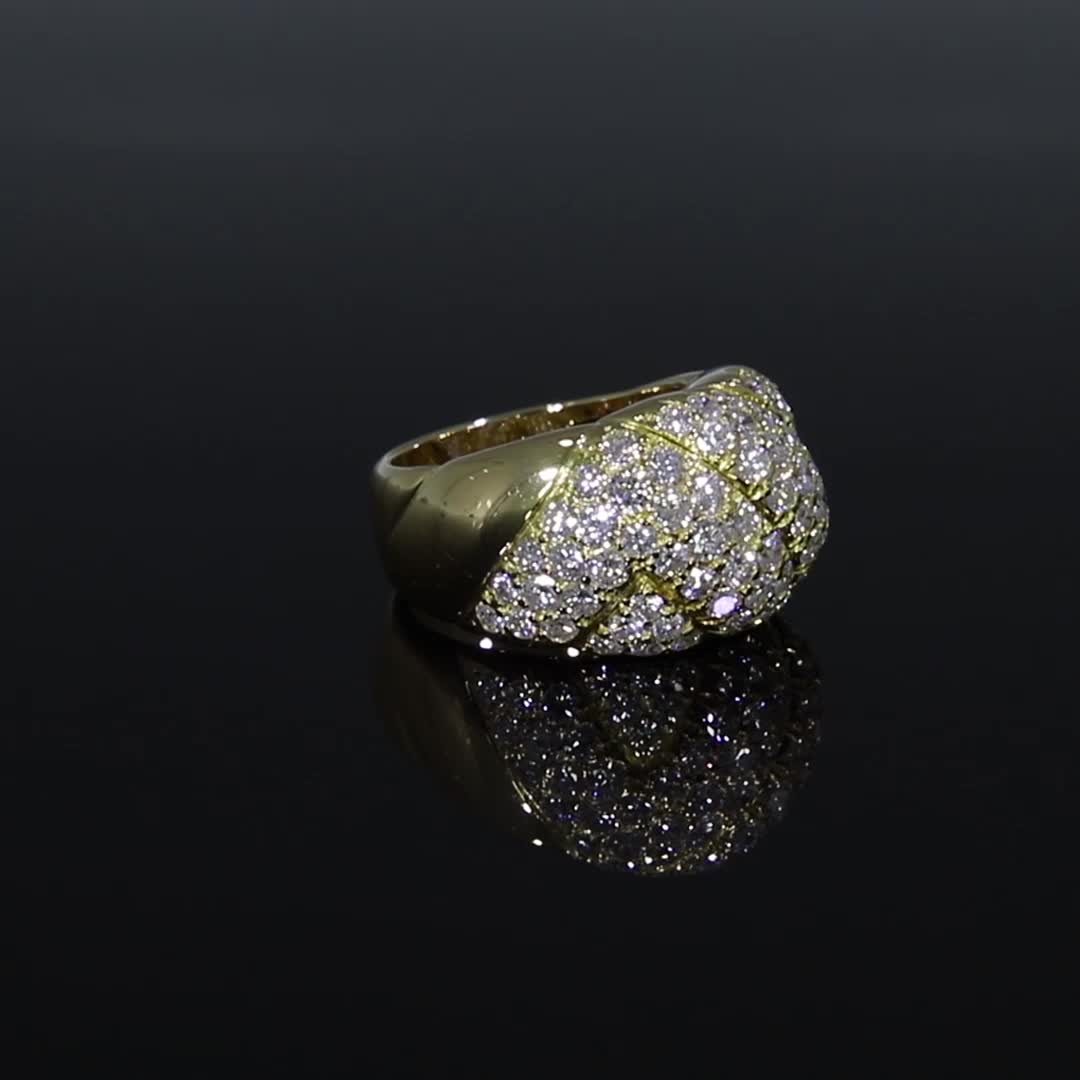 1960's Day Van Cleef & Arpels Diamond Ring<br /> 4.00CT in Yellow Gold