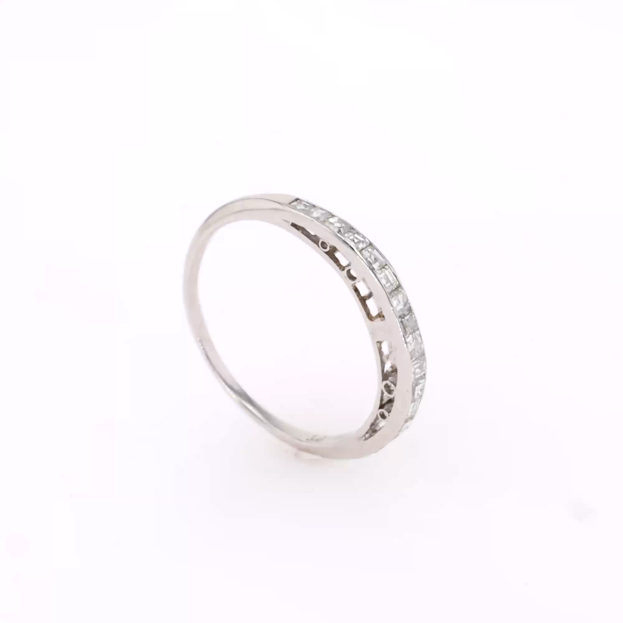 Square Cut 0.45ct Diamond Half Eternity Ring in Platinum