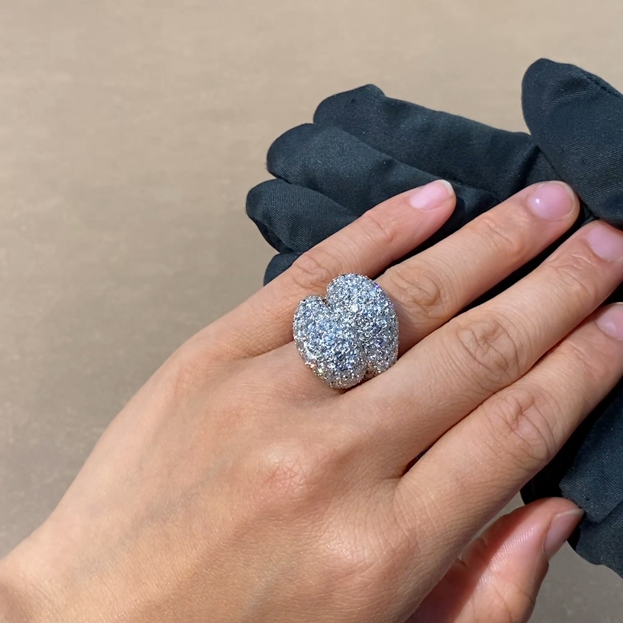 Diamond Bypass Ring 8.74ct in Platinum