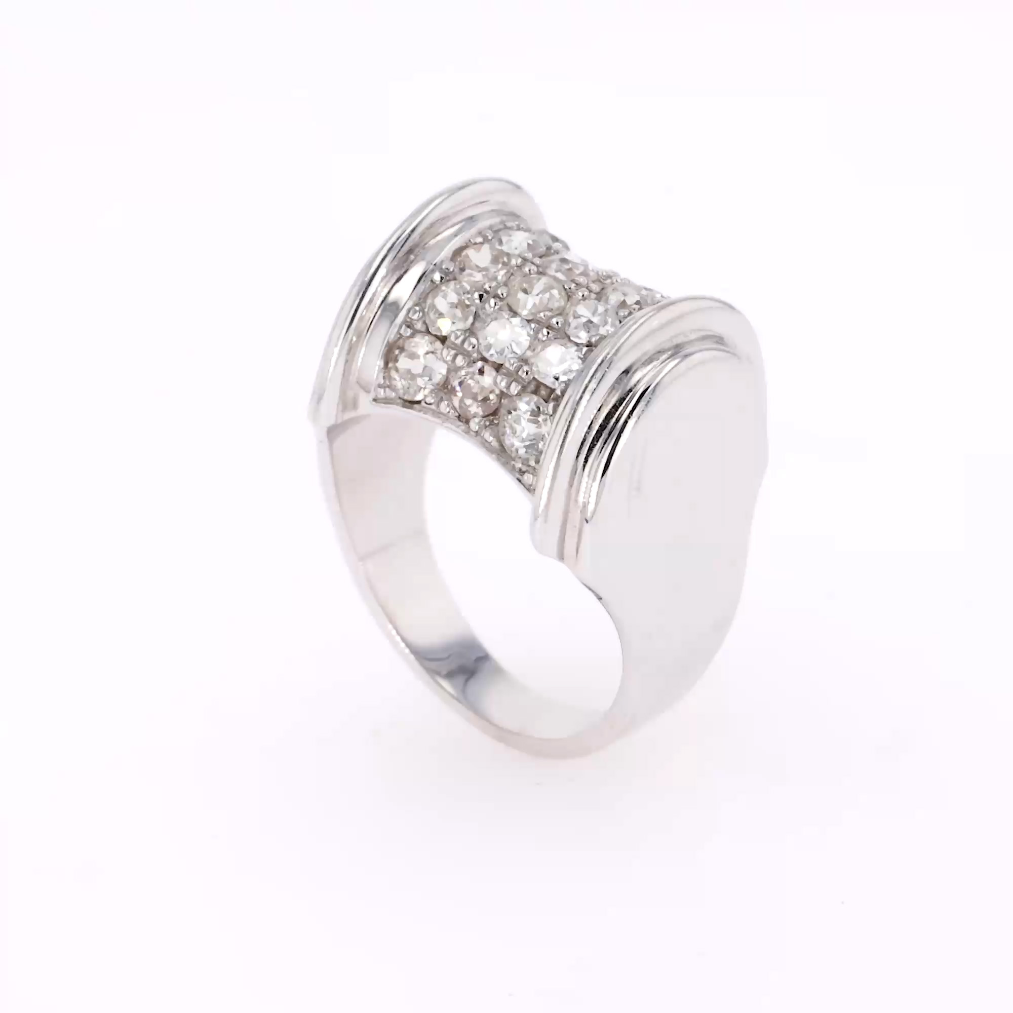 Antique Art Deco Brilliant Cut Diamond Ring  in 18ct White Gold