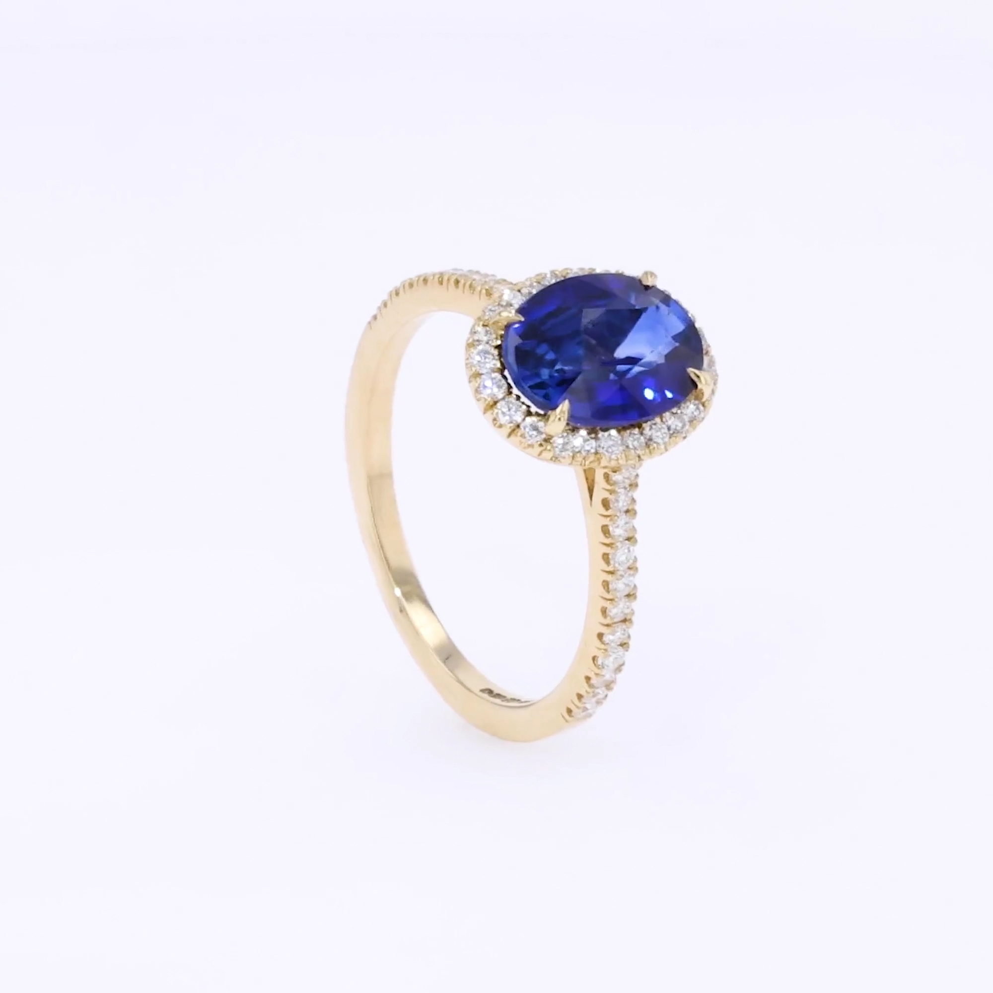 Celestial 2.06ct Sapphire and Diamond Cluster Ring in 18ct Yellow Gold