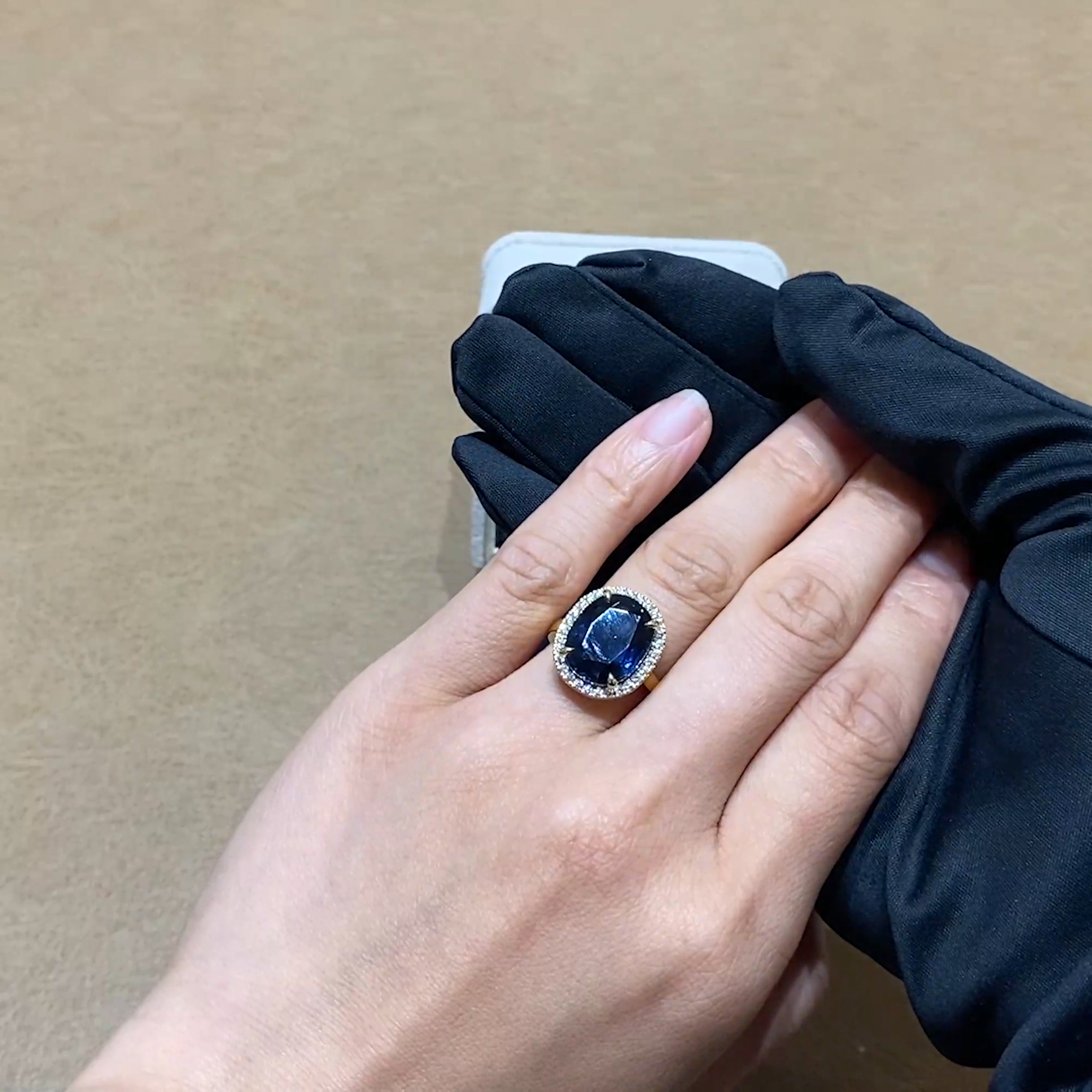 Sapphire and Diamond Cluster Ring 9.64ct in 18ct Yellow Gold