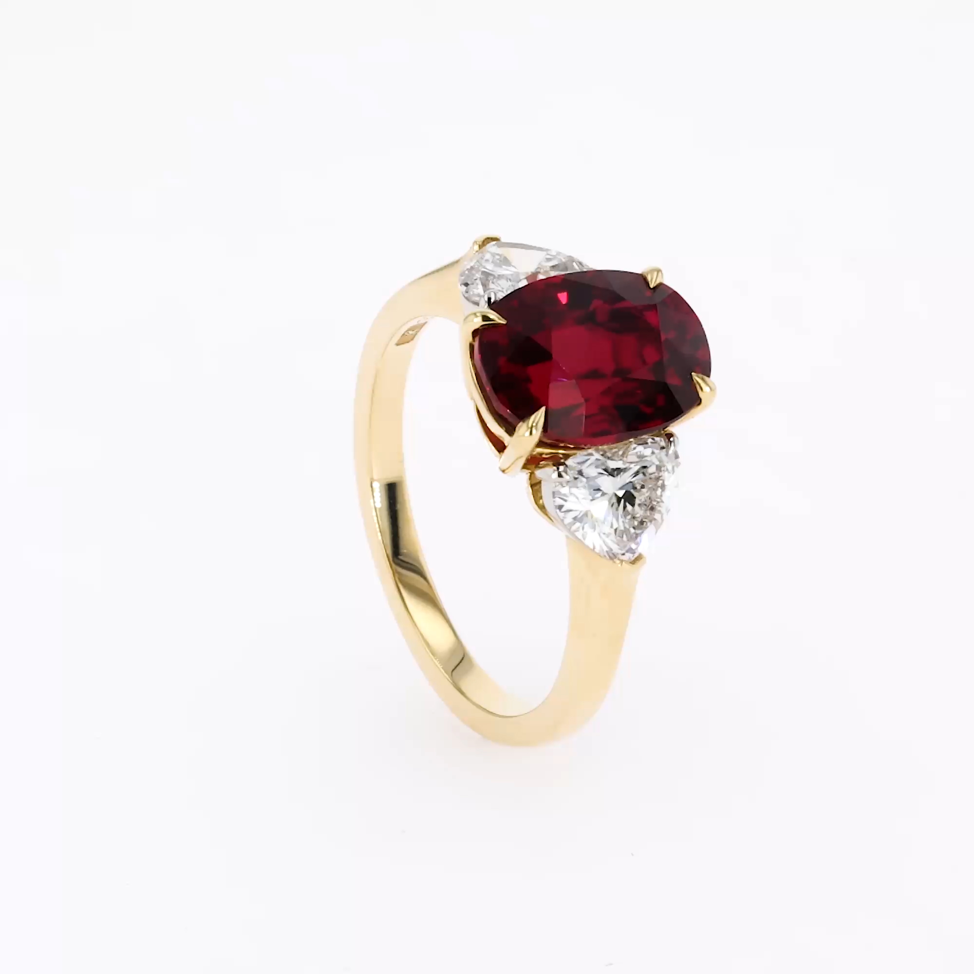 Venus Setting 4.02ct Mozambique Ruby and Diamond Ring in 18ct Yellow Gold