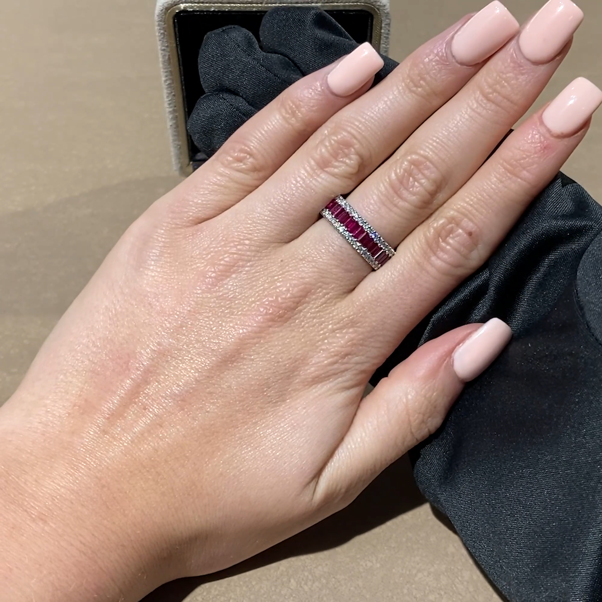 Ruby and Diamond Eternity Ring 1.51ct in 18ct White Gold