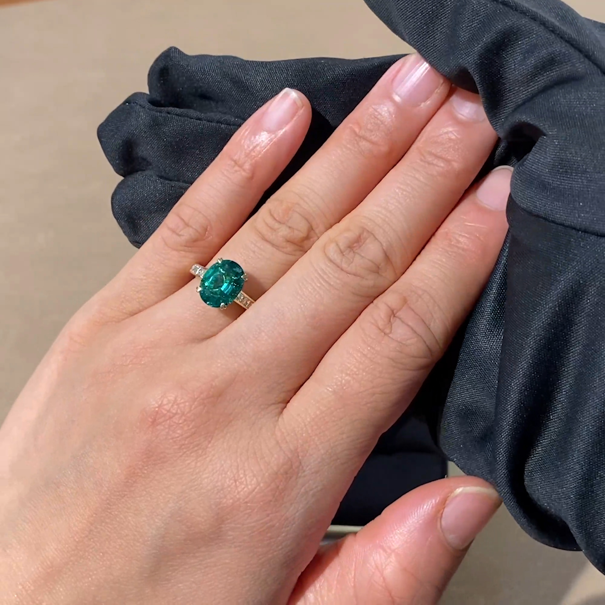 Gatsby 2.33ct Emerald and Diamond Solitaire Ring in 18ct Yellow Gold