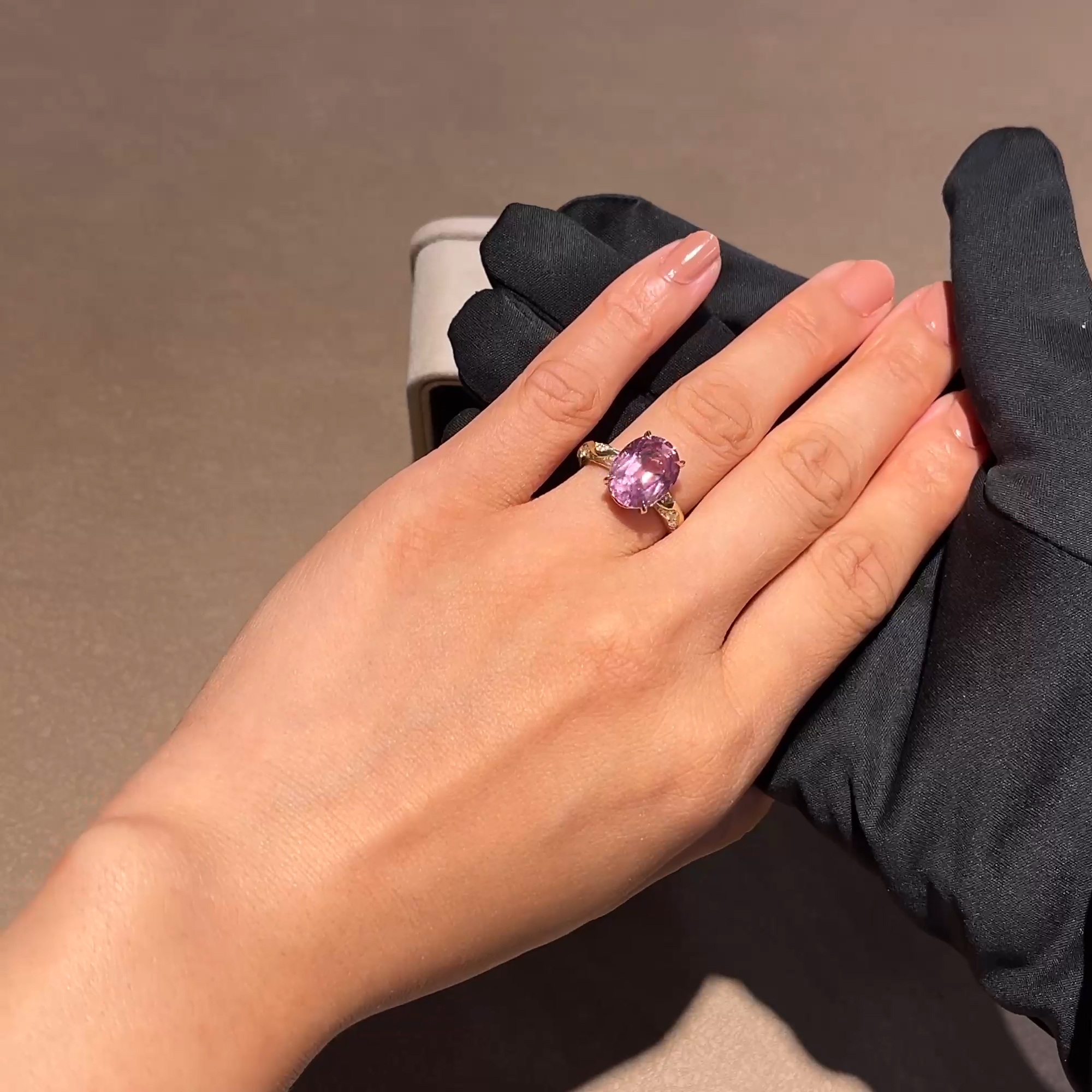 Oval Cut 6.71ct Kitulo Garnet and Diamond Ring in 18ct Yellow Gold