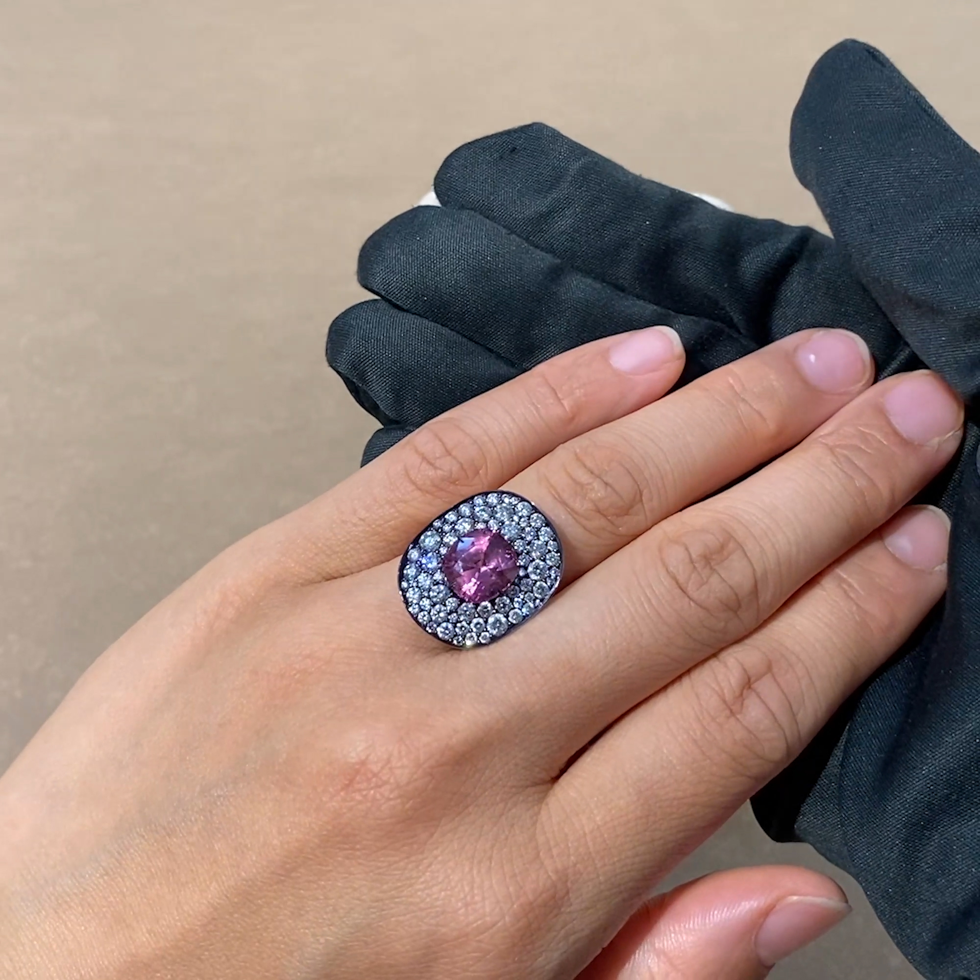 Snowstorm 3.70ct Spinel and Diamond Cocktail Ring in 18ct White Gold