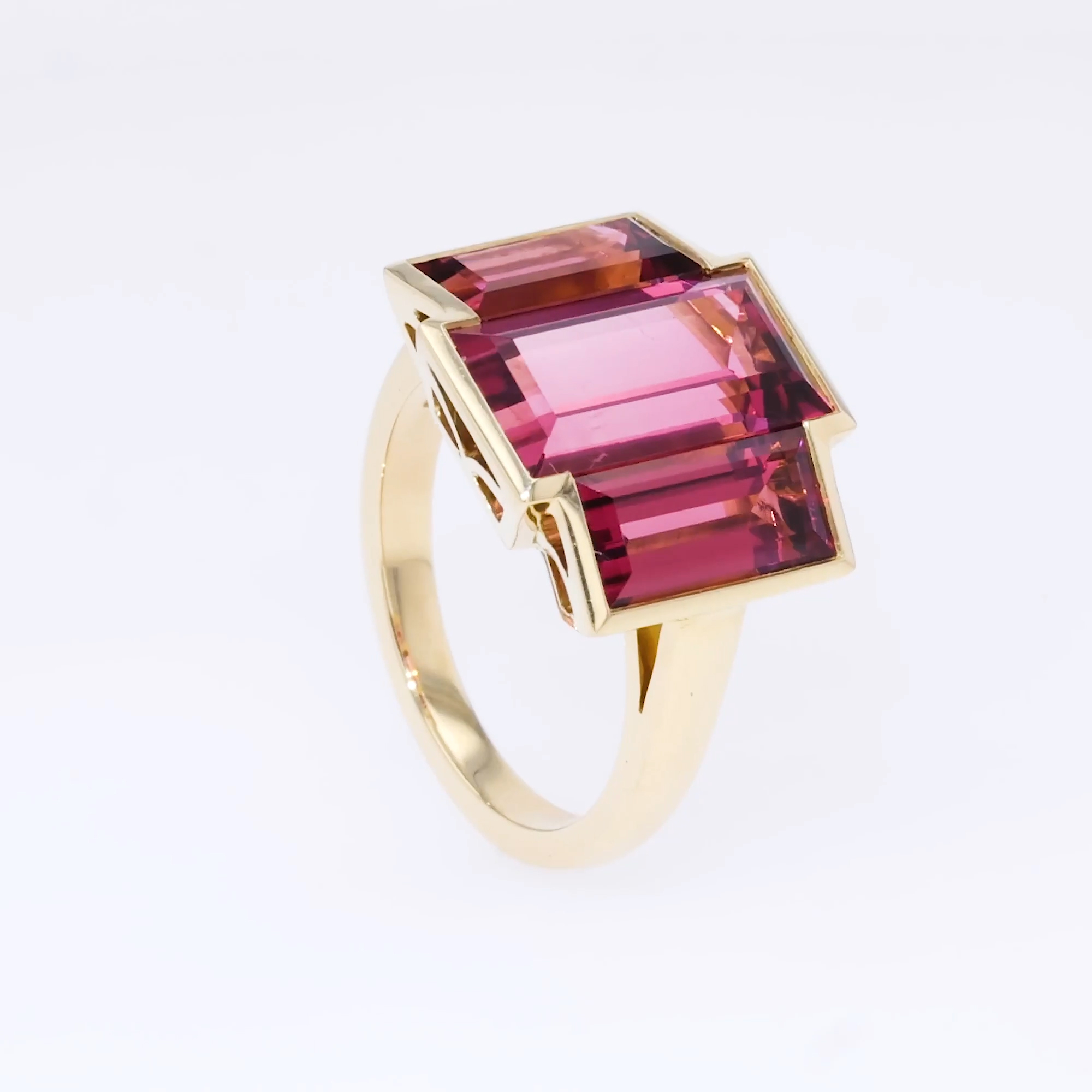 Kingdom Pink Tourmaline Ring 7.04ct in 18ct Yellow Gold