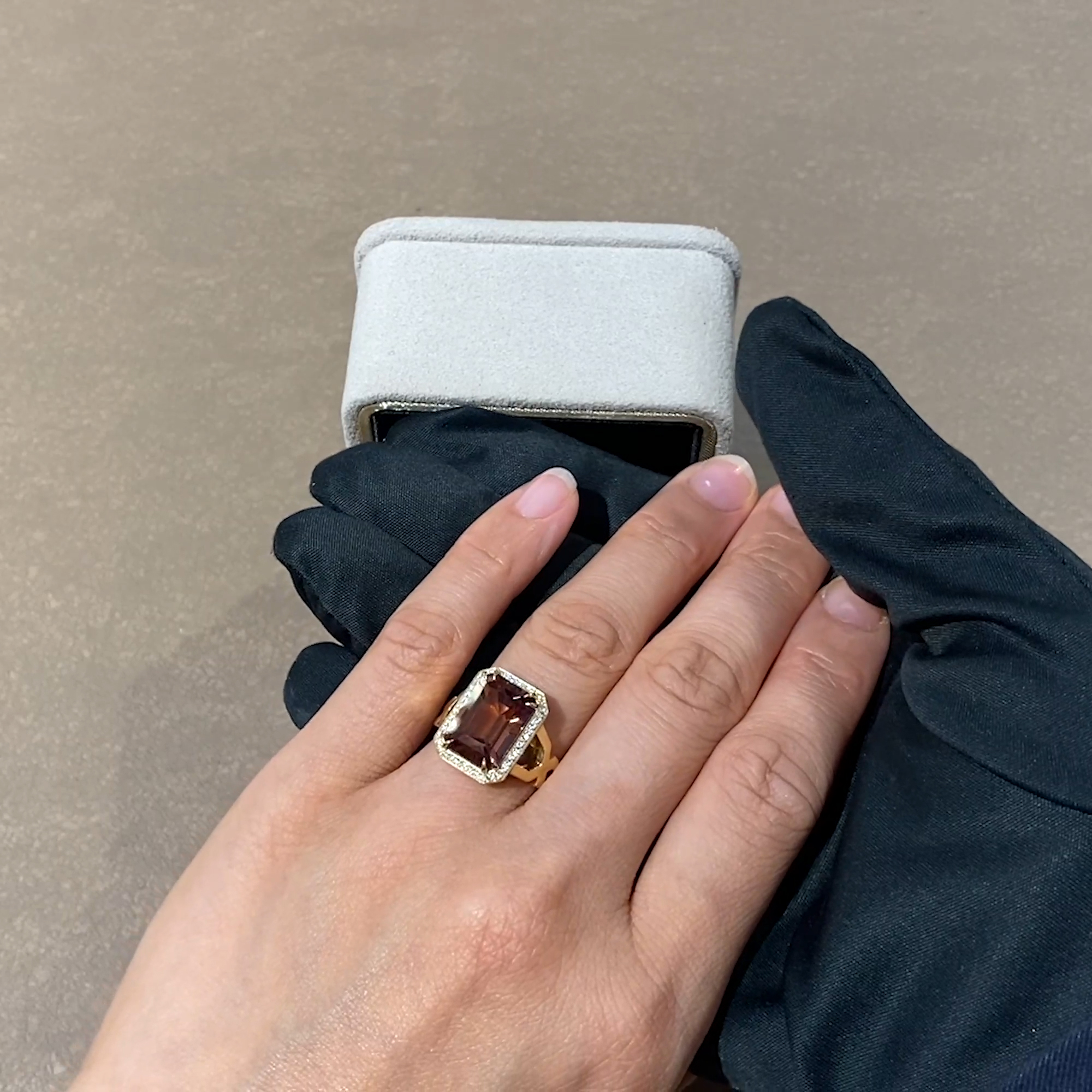 Pink Tourmaline and Diamond Ring 6.36ct in 18ct Yellow Gold