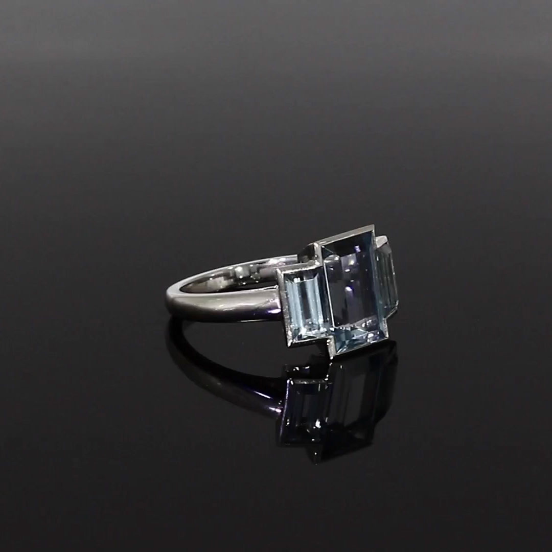 Aquamarine Kingdom Ring<br /> 4.69CT in Platinum
